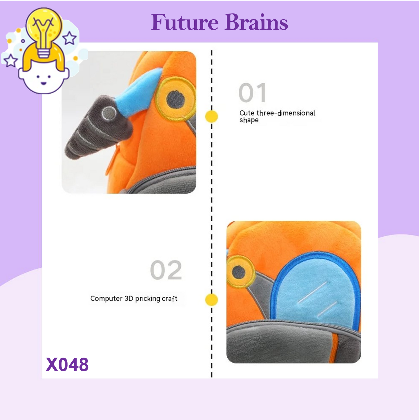 X048 - 26 cm construction vehicle backpacks