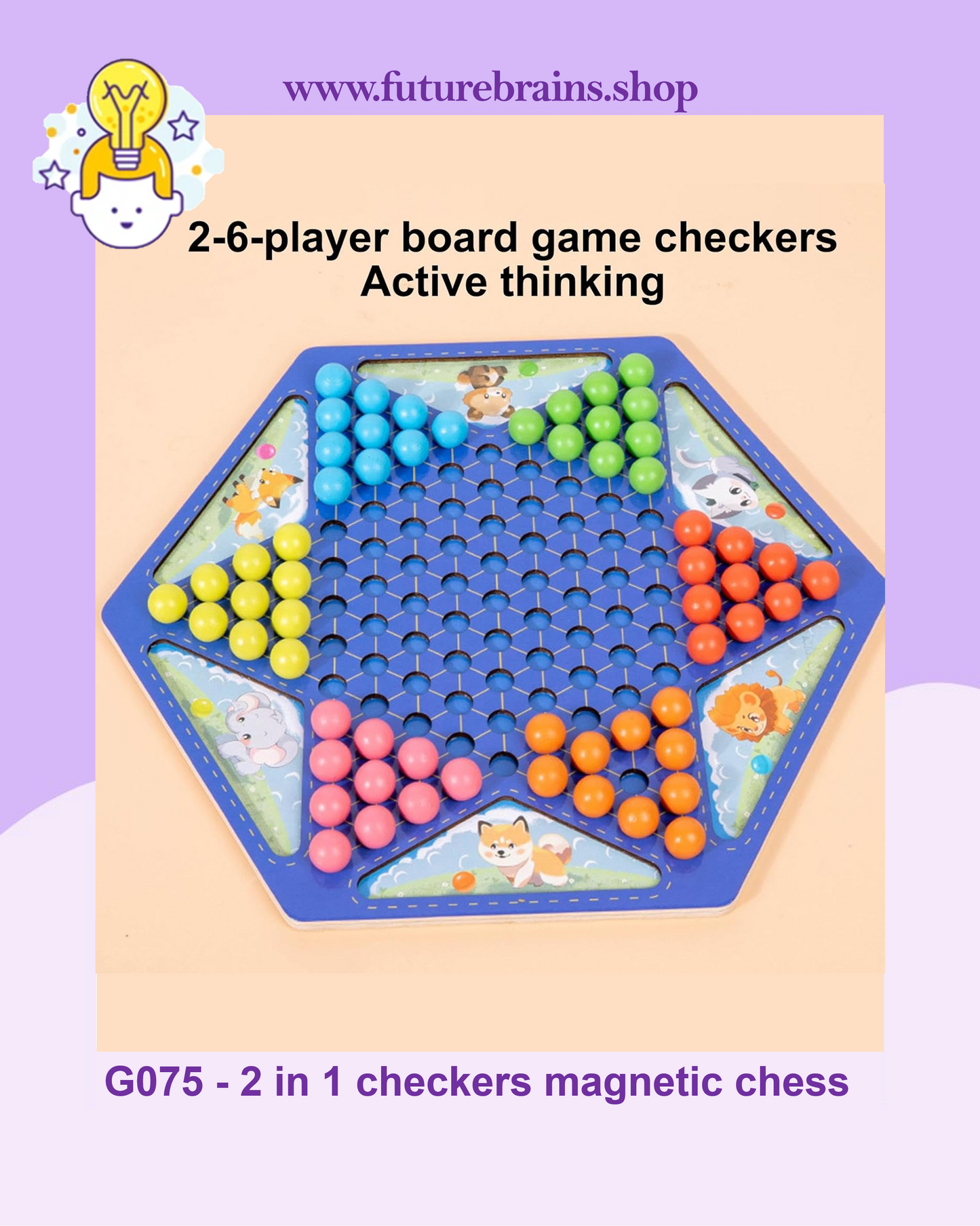 G075 - 2 in 1 checkers magnetic chess