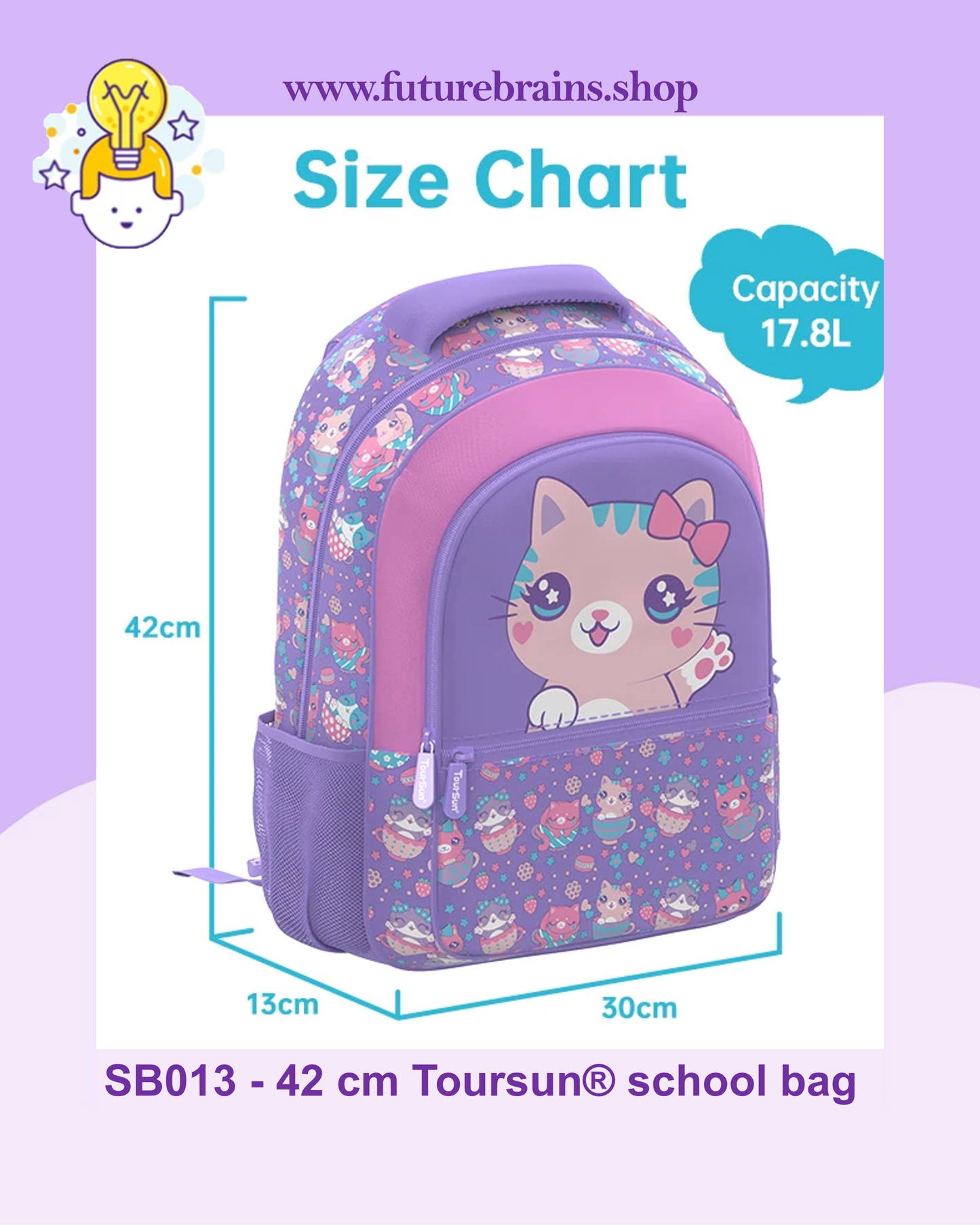 SB013 - 42 cm Toursun® school bag cats design