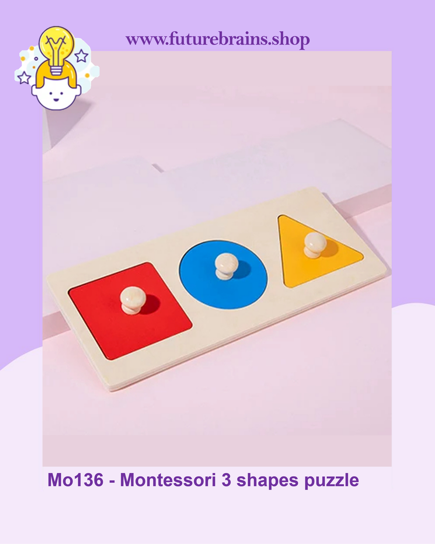 Mo136 - Montessori 3 shapes puzzle