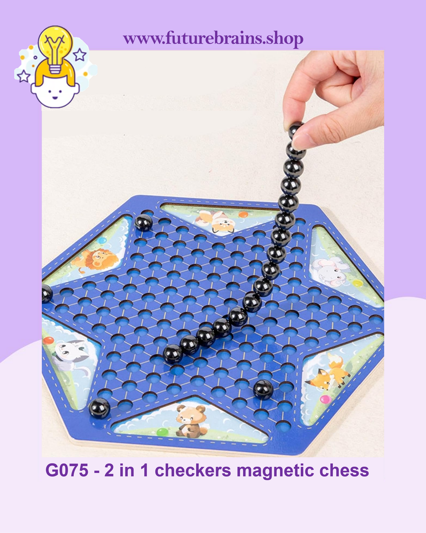 G075 - 2 in 1 checkers magnetic chess