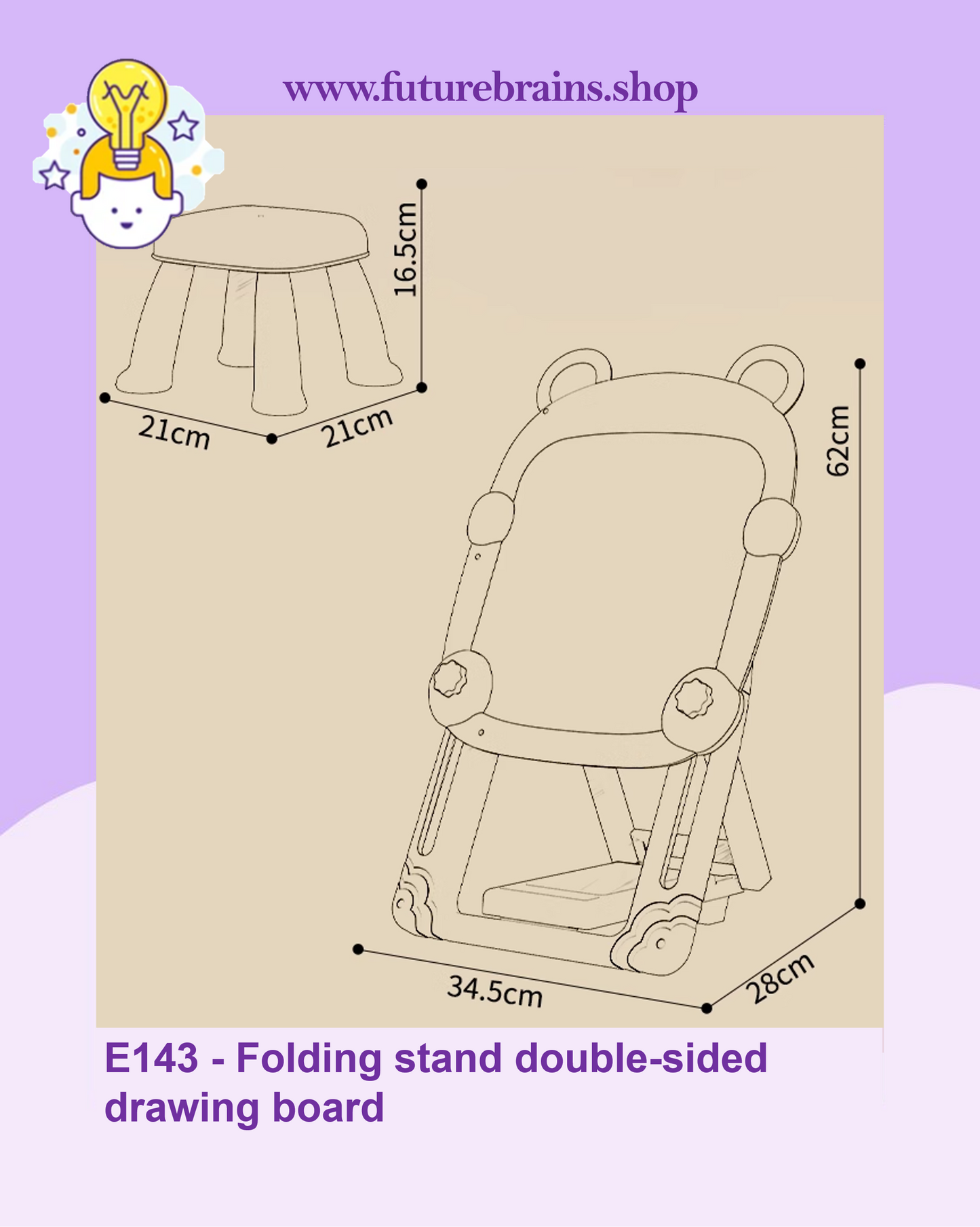 E143 - Folding stand double-sided drawing board