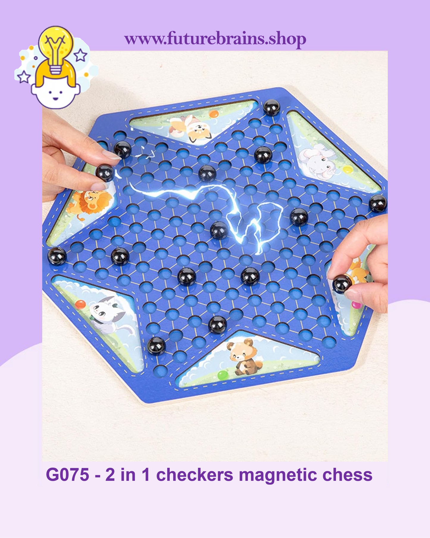 G075 - 2 in 1 checkers magnetic chess