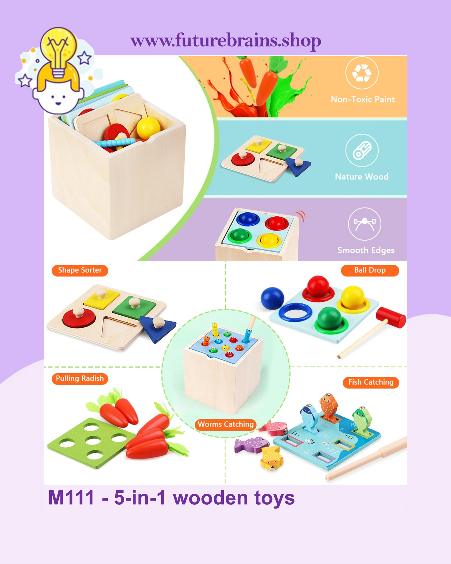 M111 - 5-in-1 wooden toys
