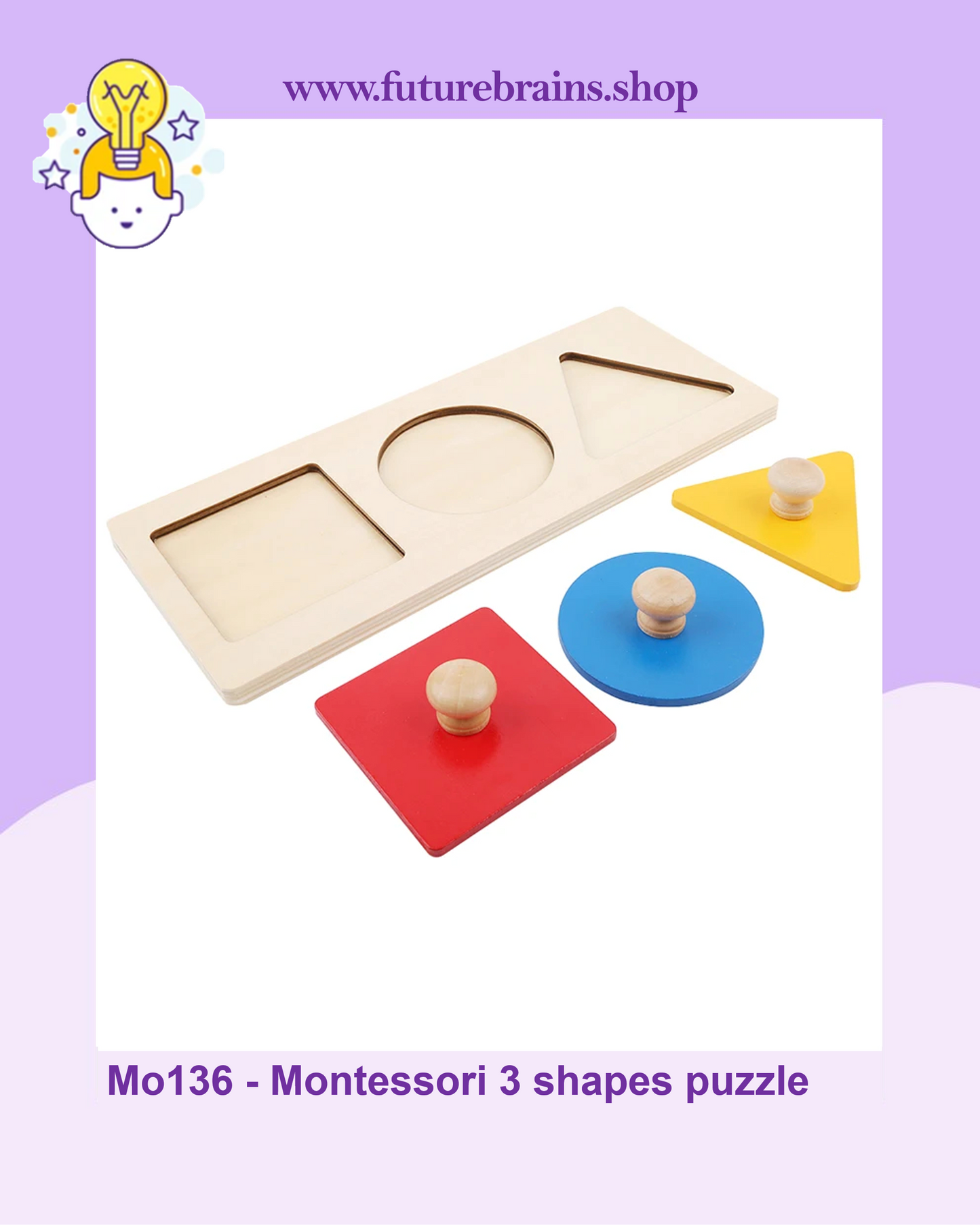 Mo136 - Montessori 3 shapes puzzle