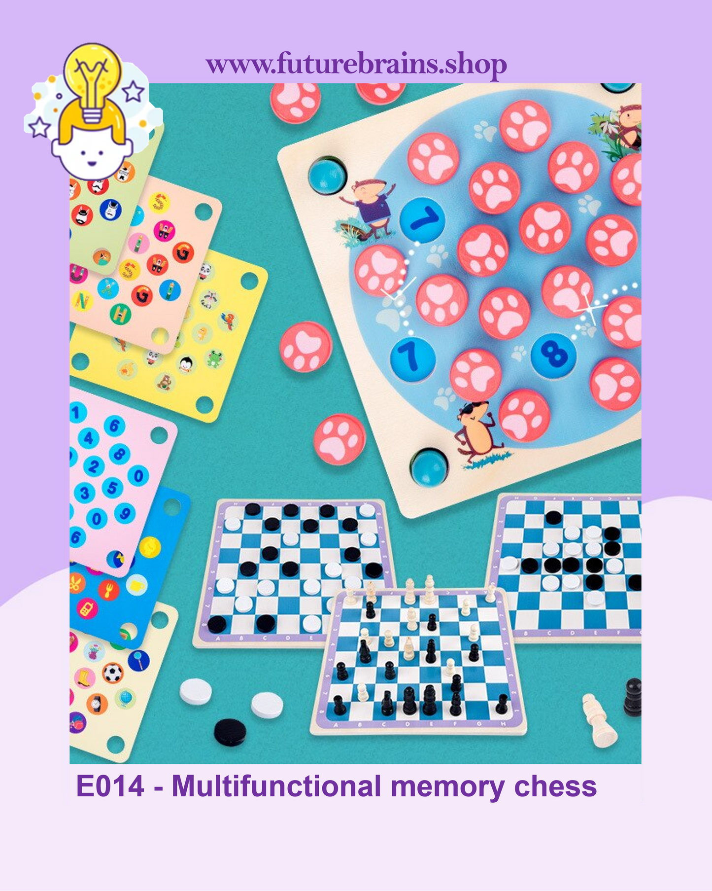 E014 - Multifunctional memory chess (4 in 1 classic games)