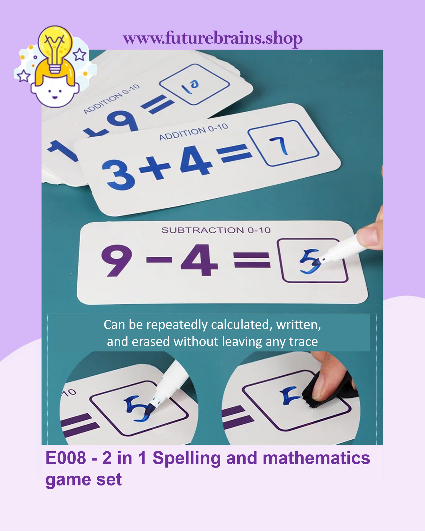 E008 - 2 in 1 Spelling and mathematics game set