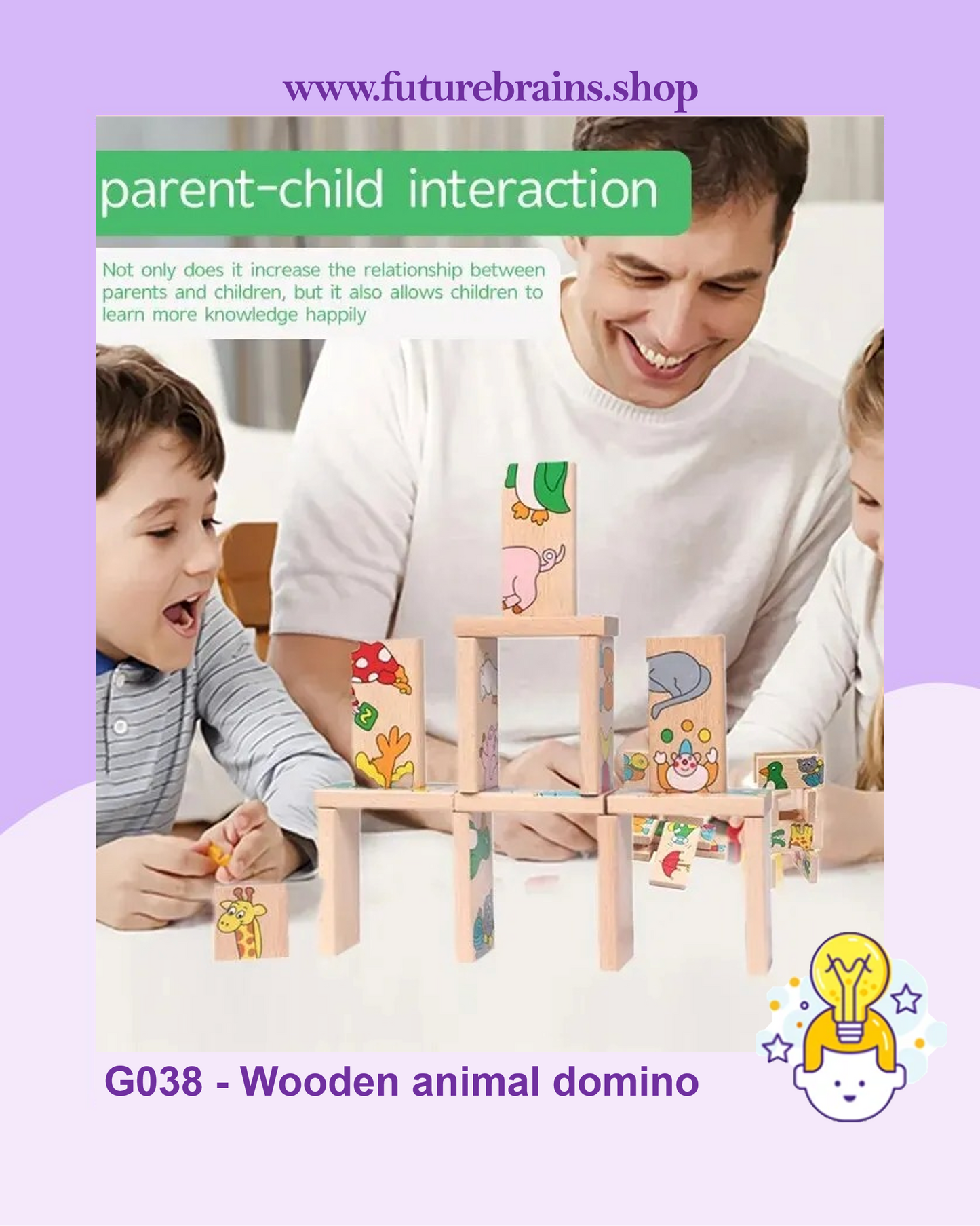 G038 - Wooden animal domino