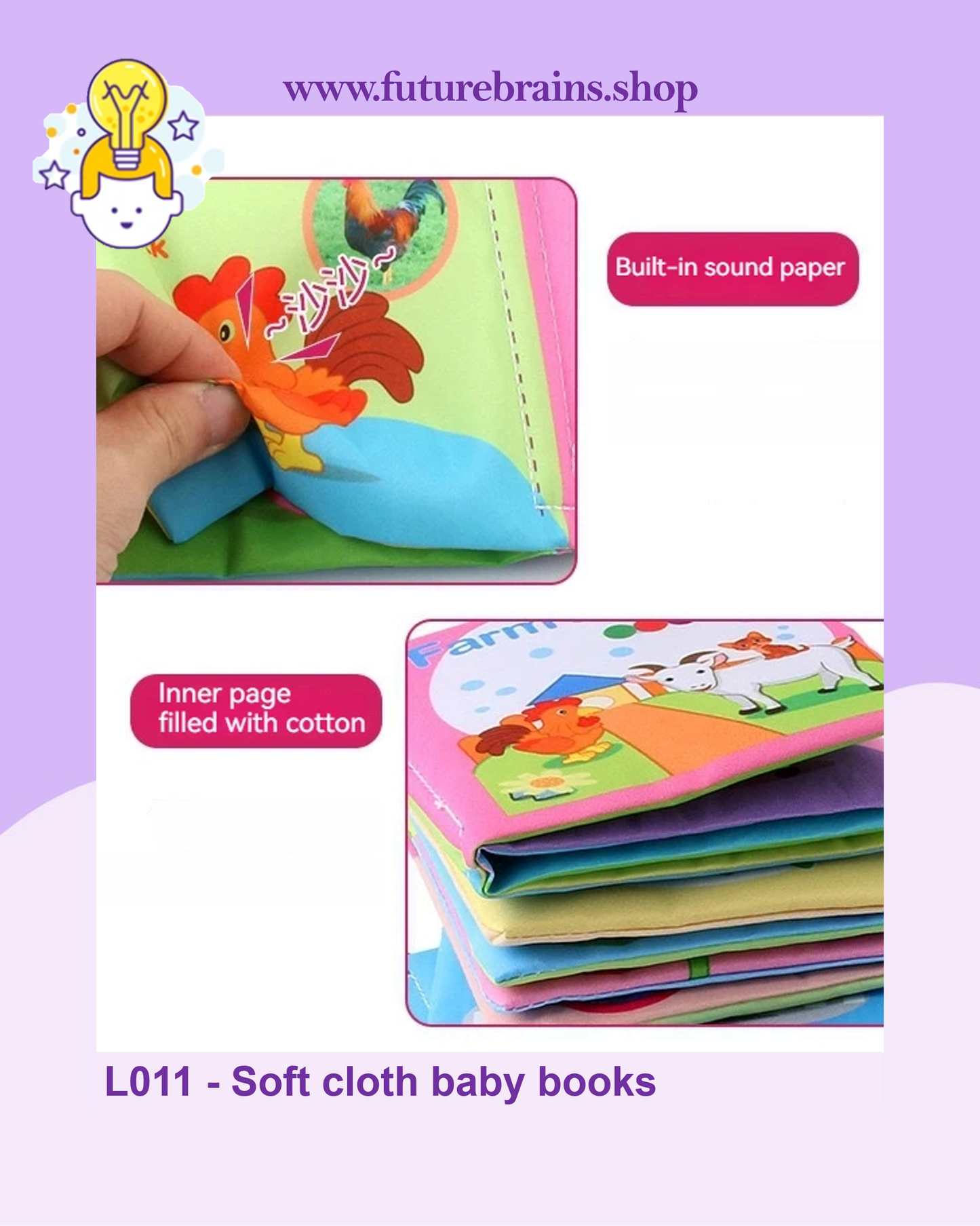 L011 - Soft cloth baby books (buy 5 for 9 $)