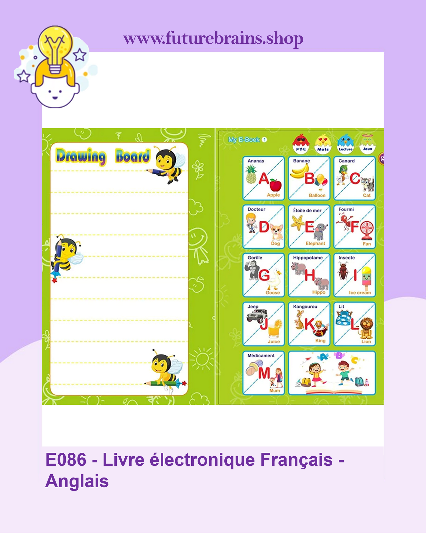 E086 - Livre électronique Francais - Anglais