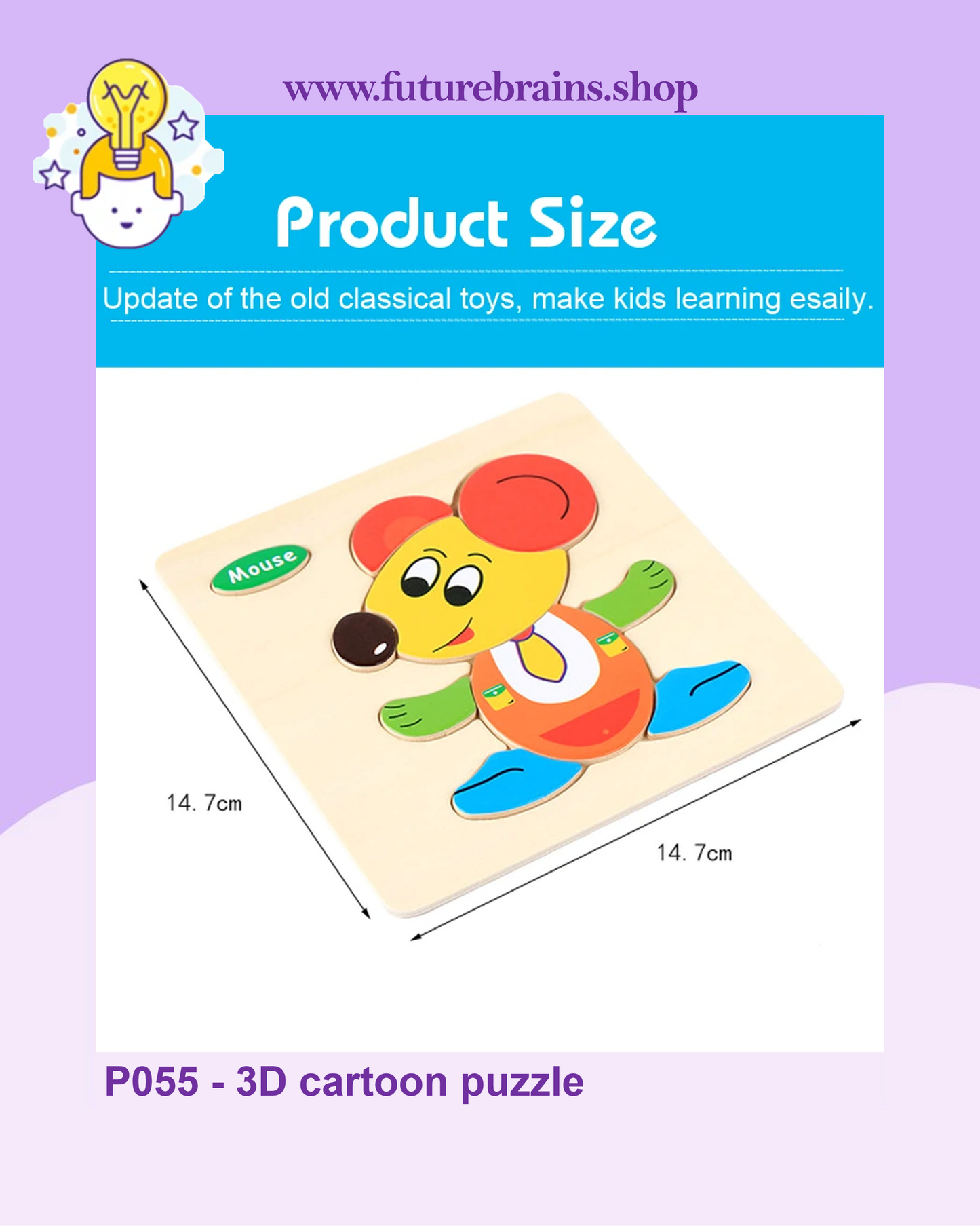 P055 - 3D cartoon puzzle (buy 5 for 4$)