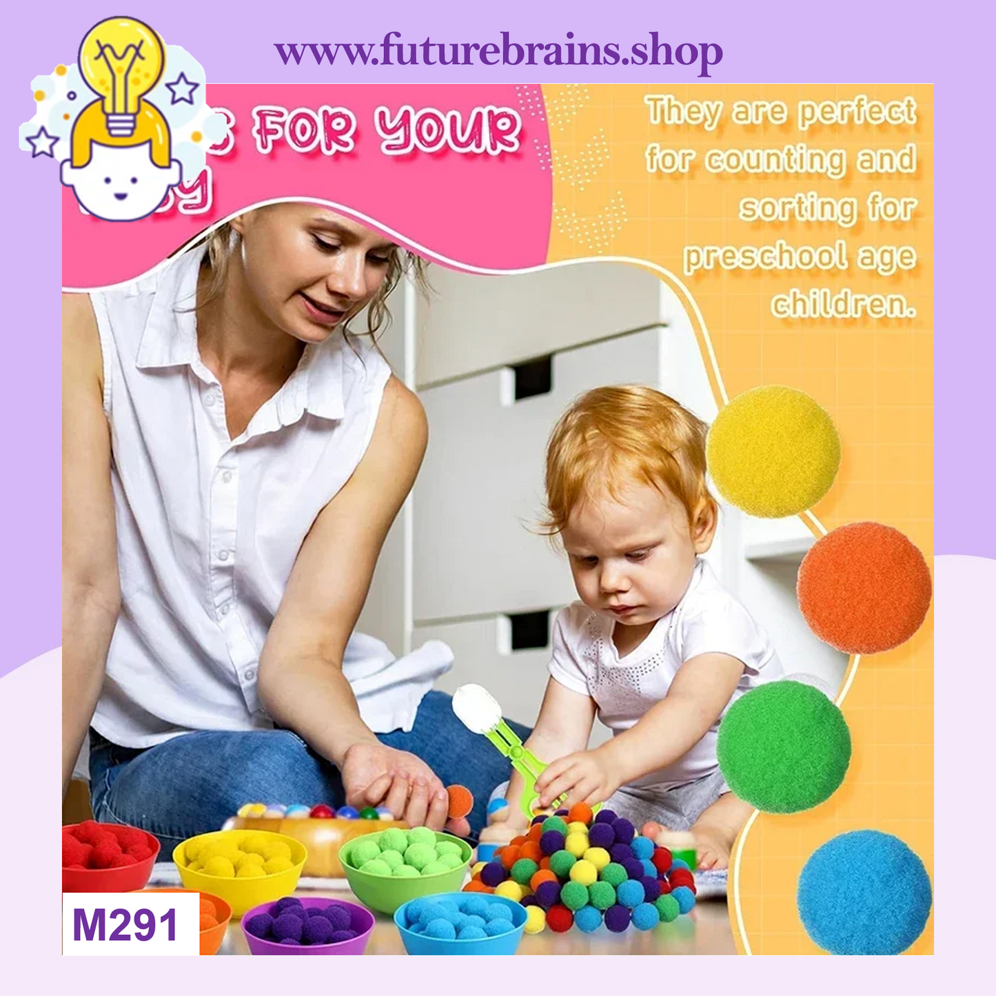 M291 - Pom pom color sorting cups