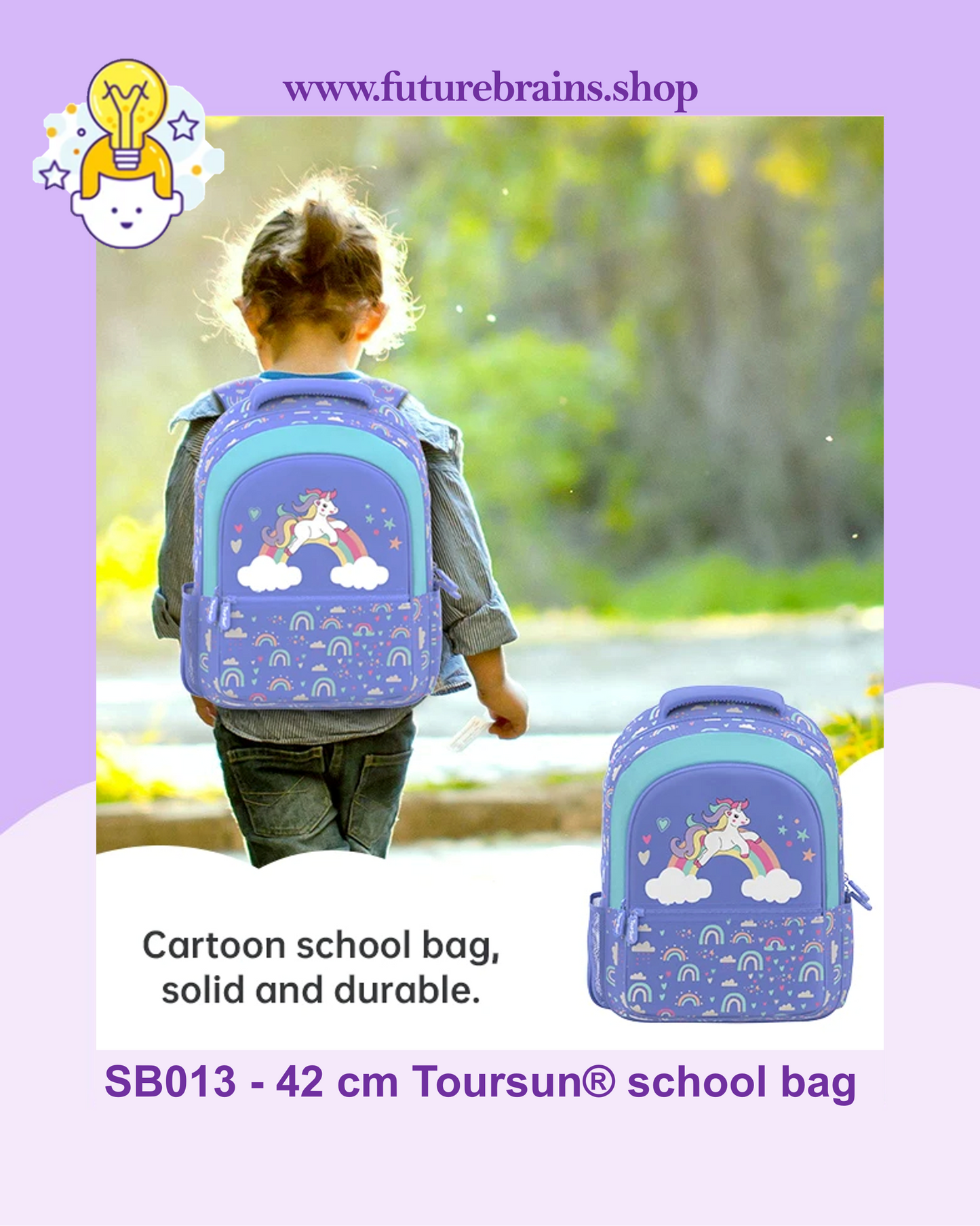 SB013 - 42 cm Toursun® school bag rainbow design