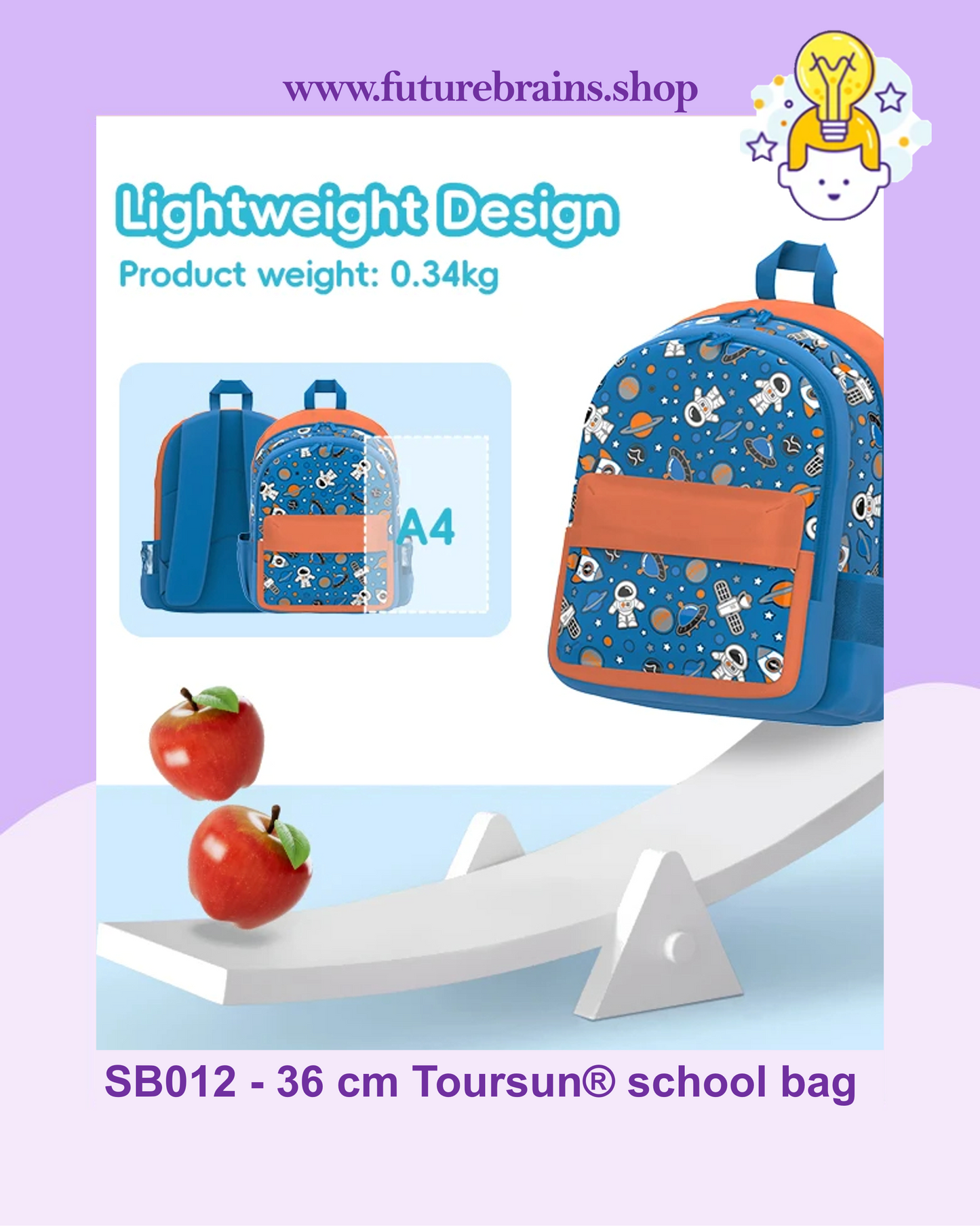 SB012 - 36 cm Toursun® school bag space design