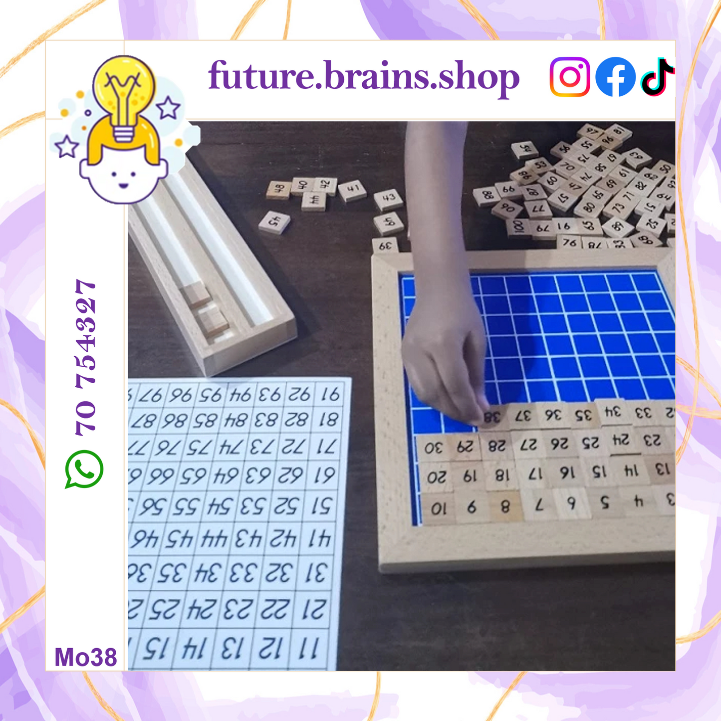 Mo038 - Montessori hundred board 1-100