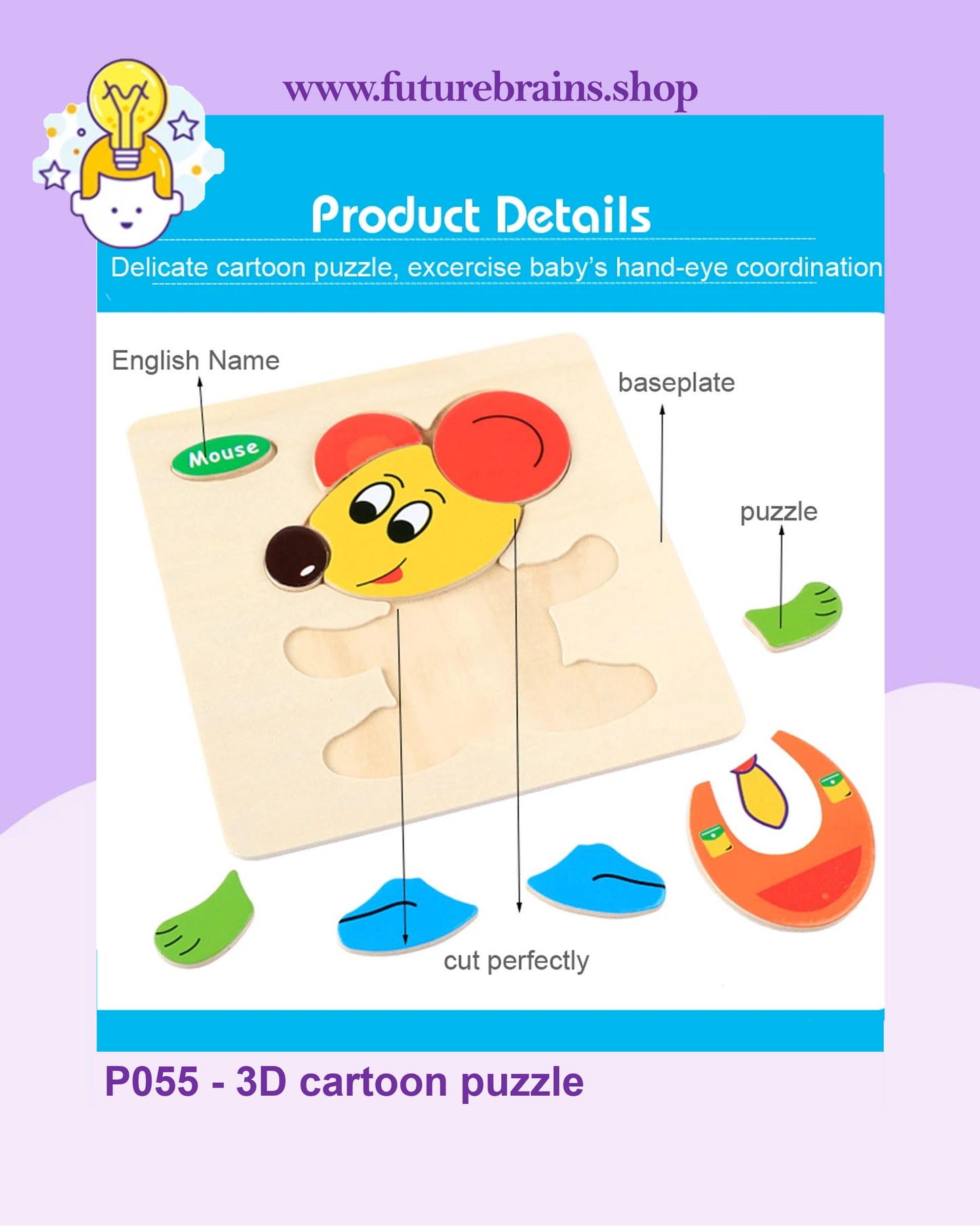 P055 - 3D cartoon puzzle (buy 5 for 4$)
