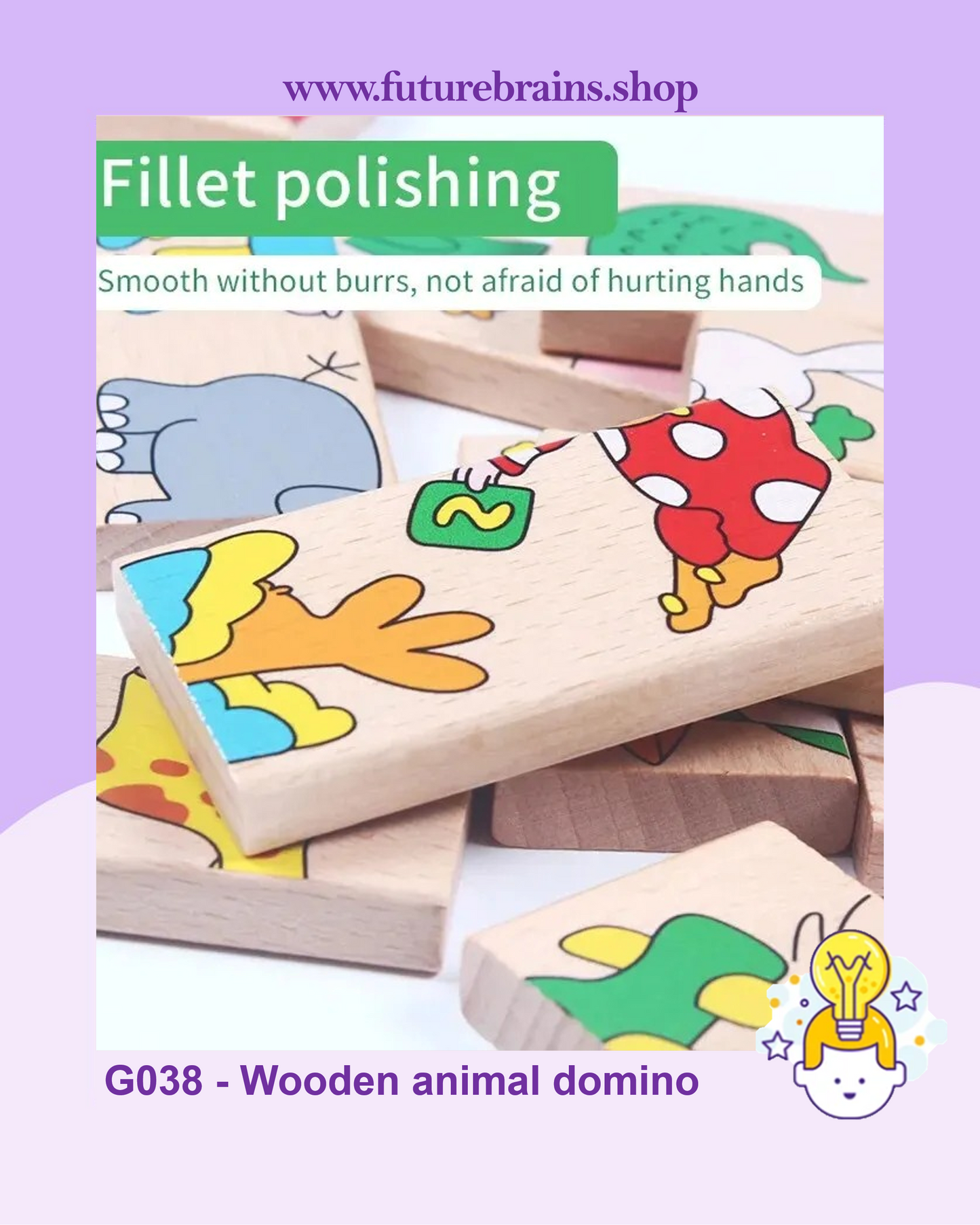 G038 - Wooden animal domino