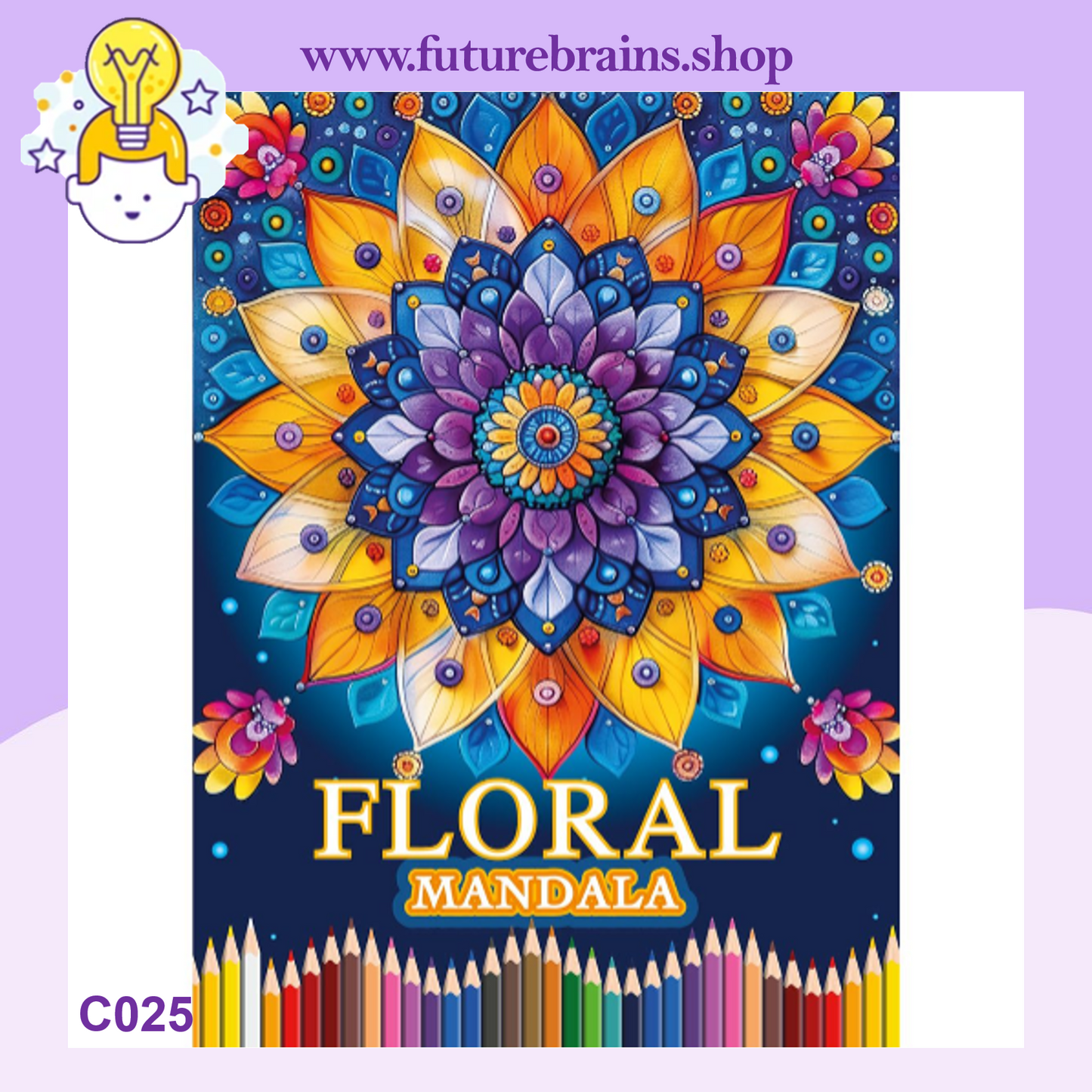 C025 - Floral Mandala coloring book