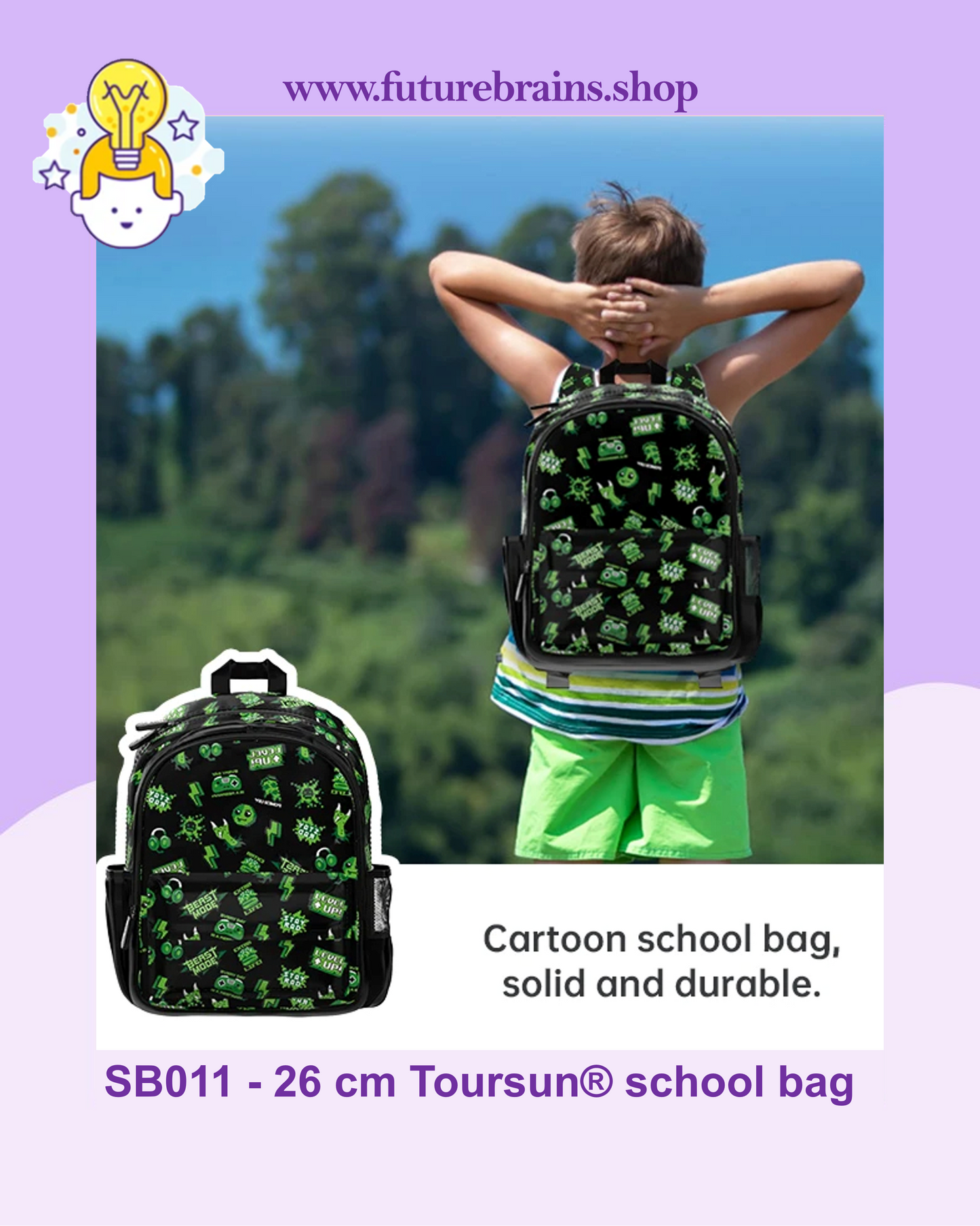 SB011 - 26 cm Toursun® school bag video games design