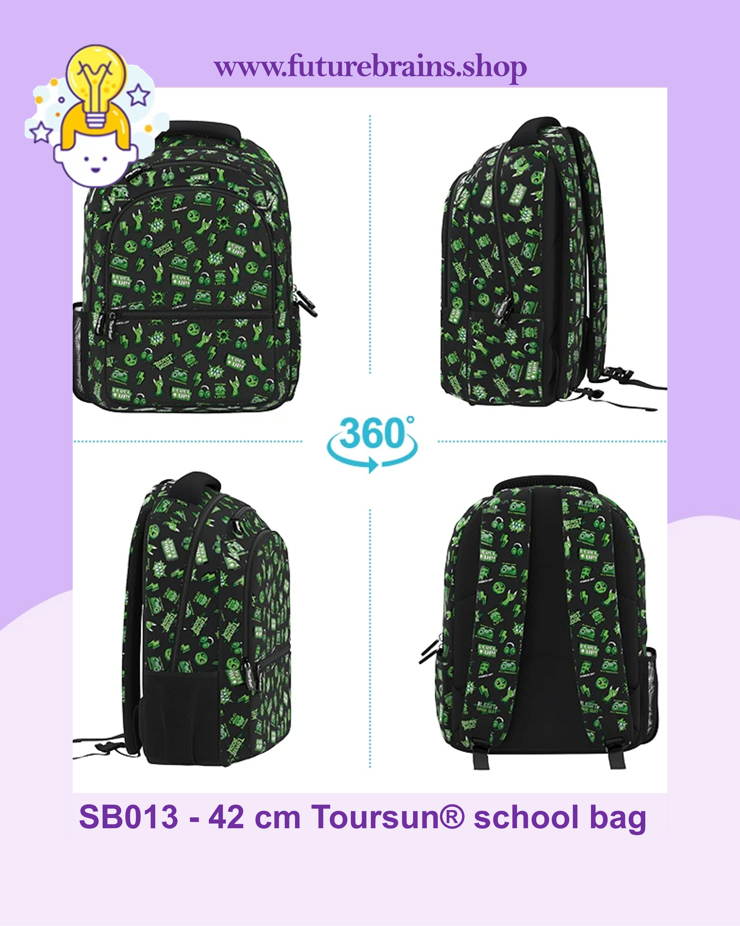 SB013 - 42 cm Toursun® school bag video games design