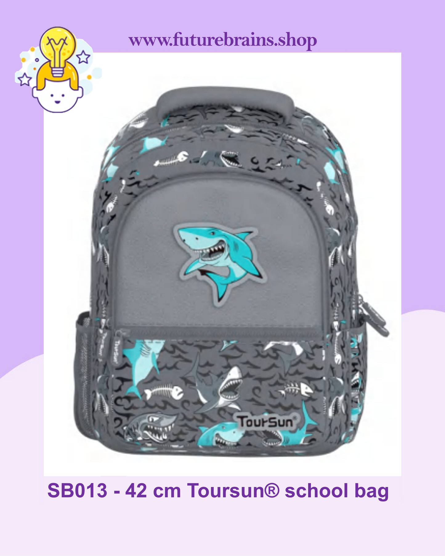 SB013 - 42 cm Toursun® school bag sharks design
