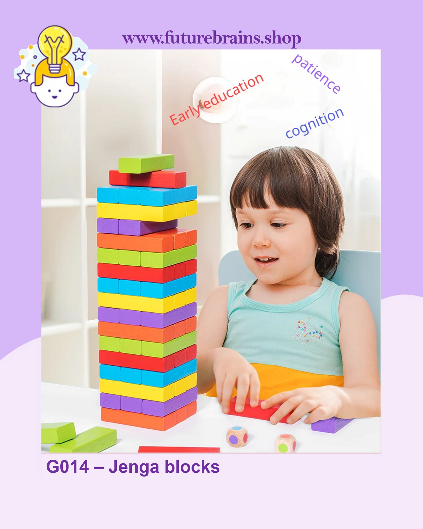G014 - Colored Jenga blocks 48 pcs