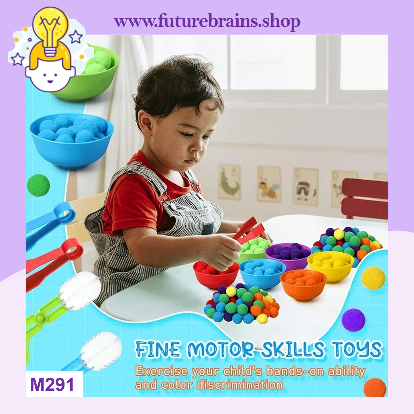 M291 - Pom pom color sorting cups