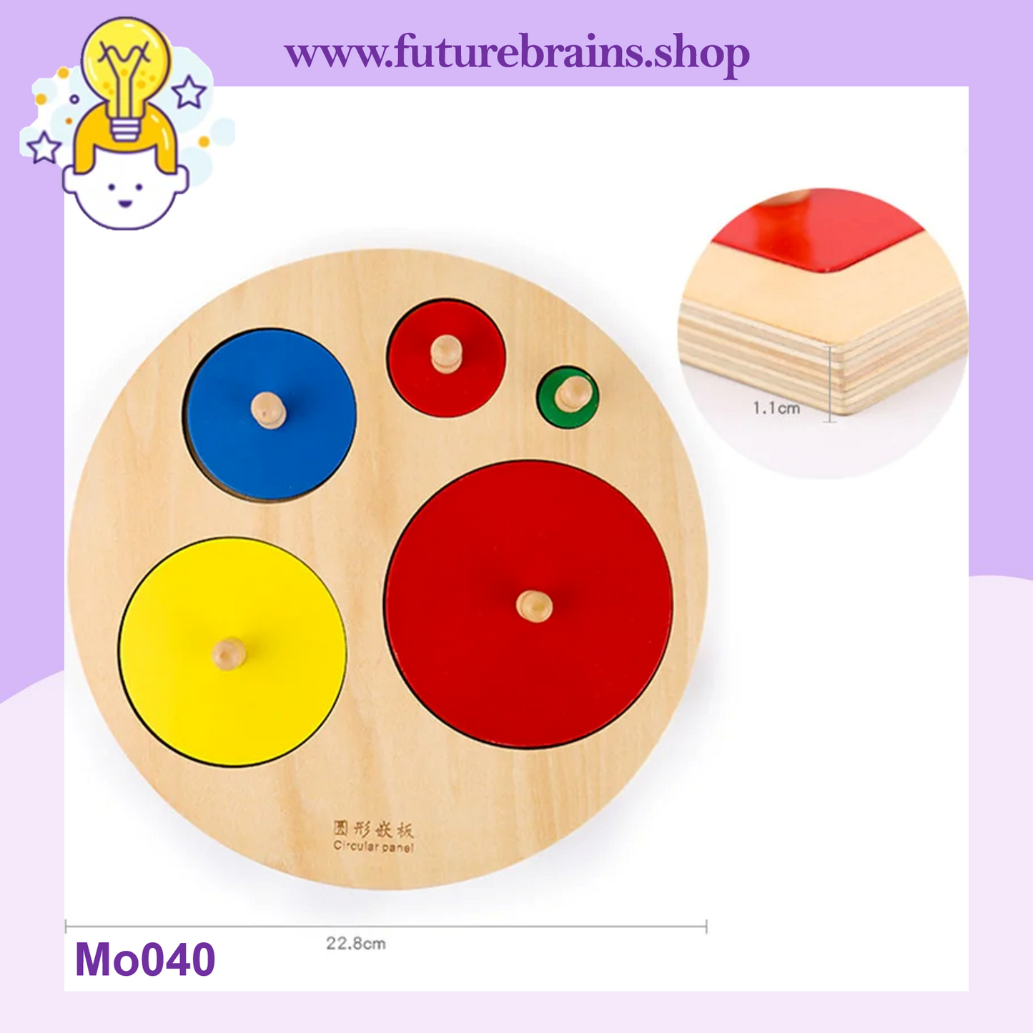 Mo040 - Montessori circles sorting puzzle
