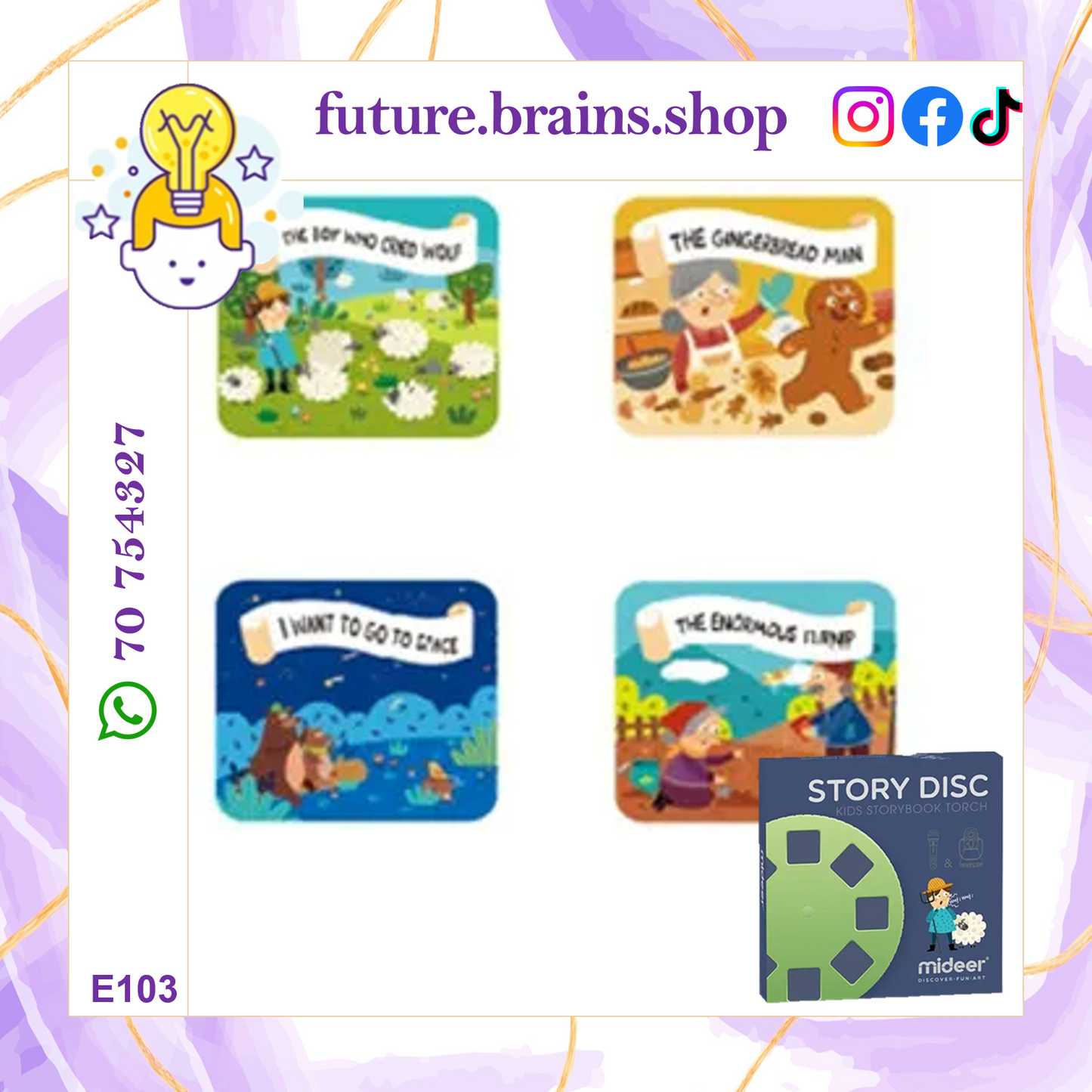 E103 - Story discs (only suitable for the Mideer projector or torch)