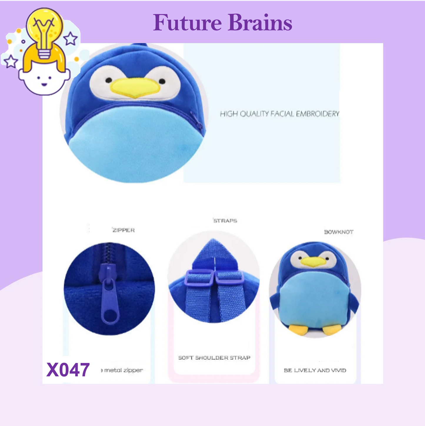 X047 - 24 cm animals cartoon backpacks
