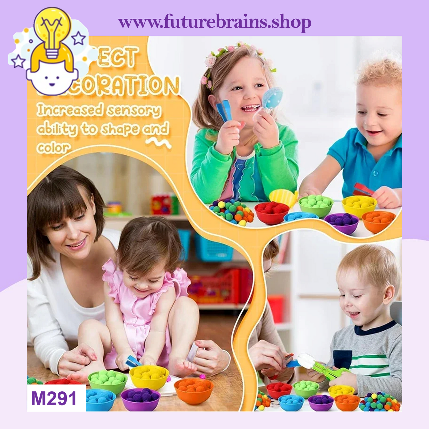 M291 - Pom pom color sorting cups