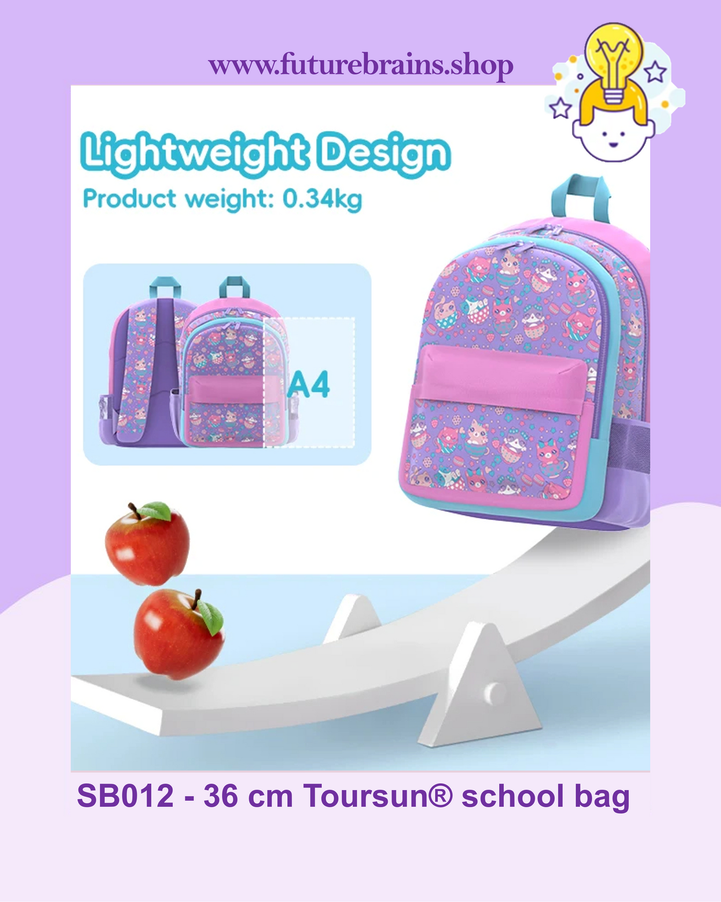 SB012 - 36 cm Toursun® school bag cats design