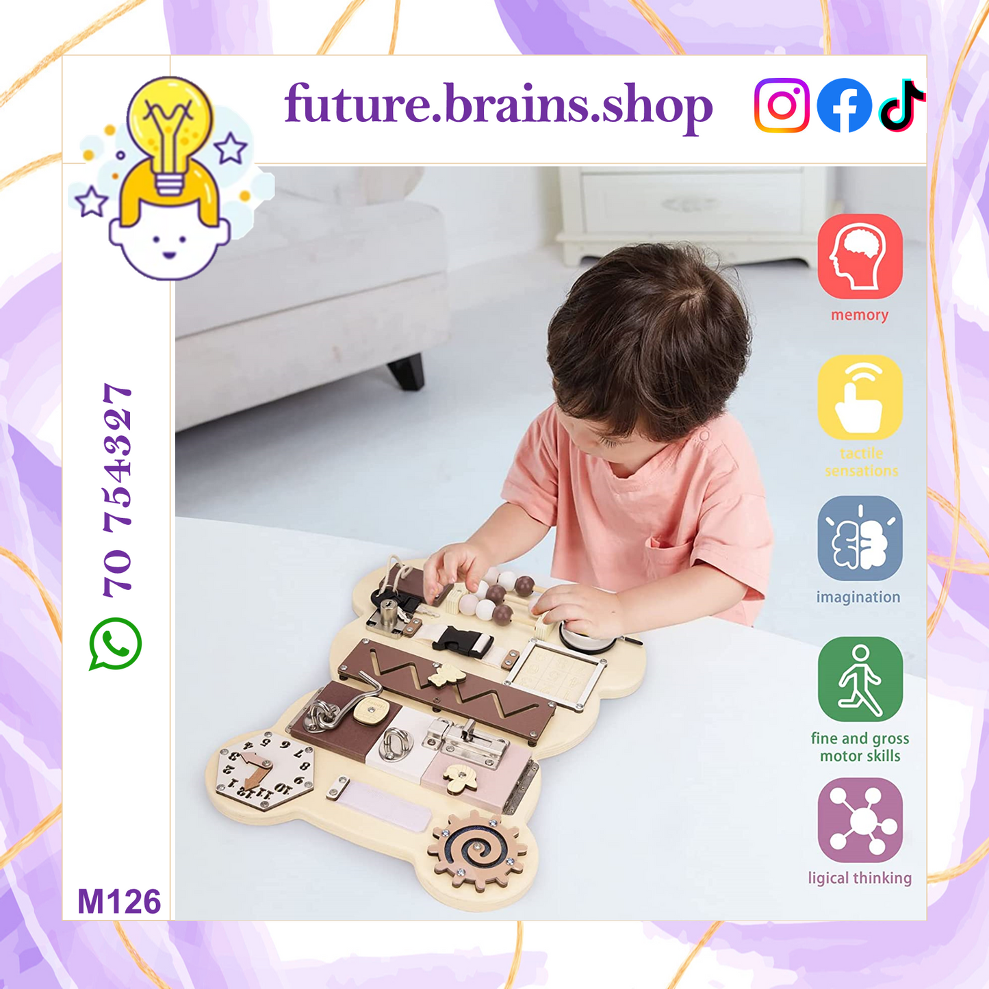 M126 - Montessori bear busy board