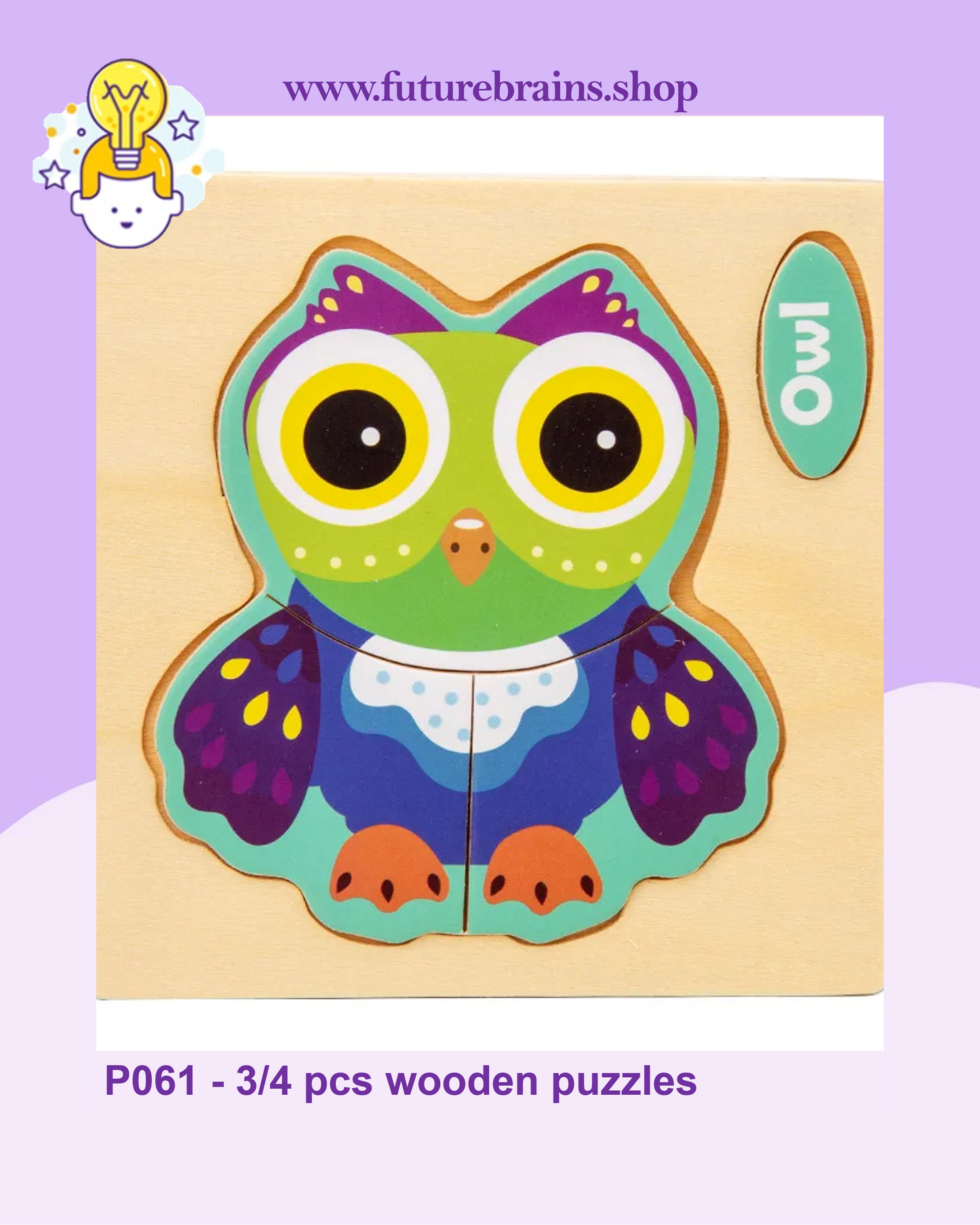 P061 - 3/4 pcs wooden puzzles (6 puzzles for 3 $)