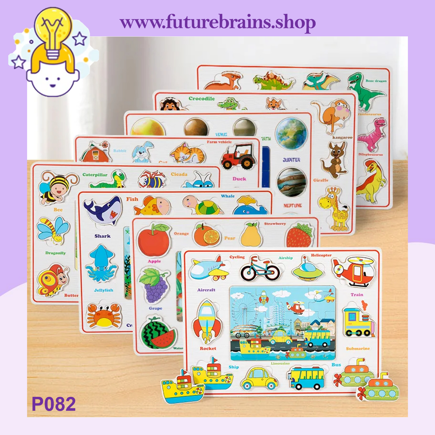 P082 - 2 in 1, wooden puzzle board