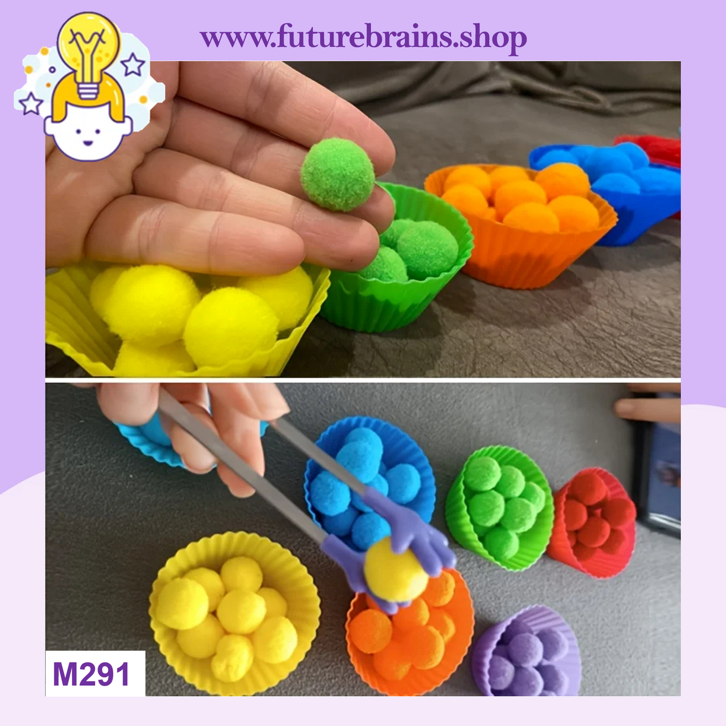 M291 - Pom pom color sorting cups