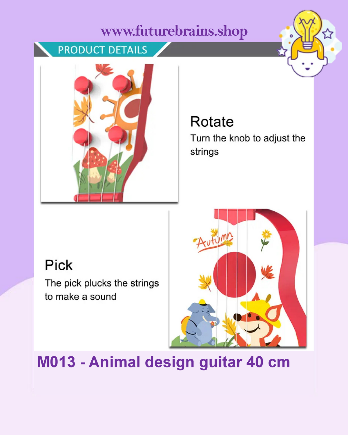 M013 - Animal design guitar 40 cm