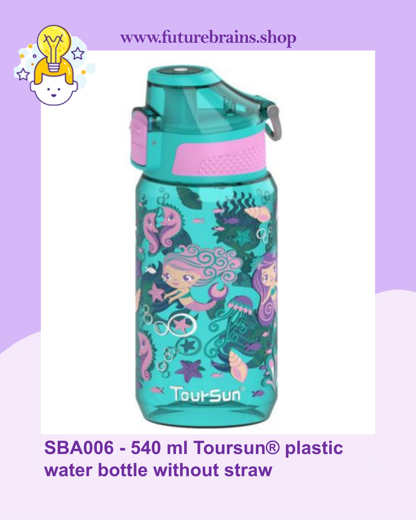 SBA006 - 540 ml Toursun® plastic water bottle without straw