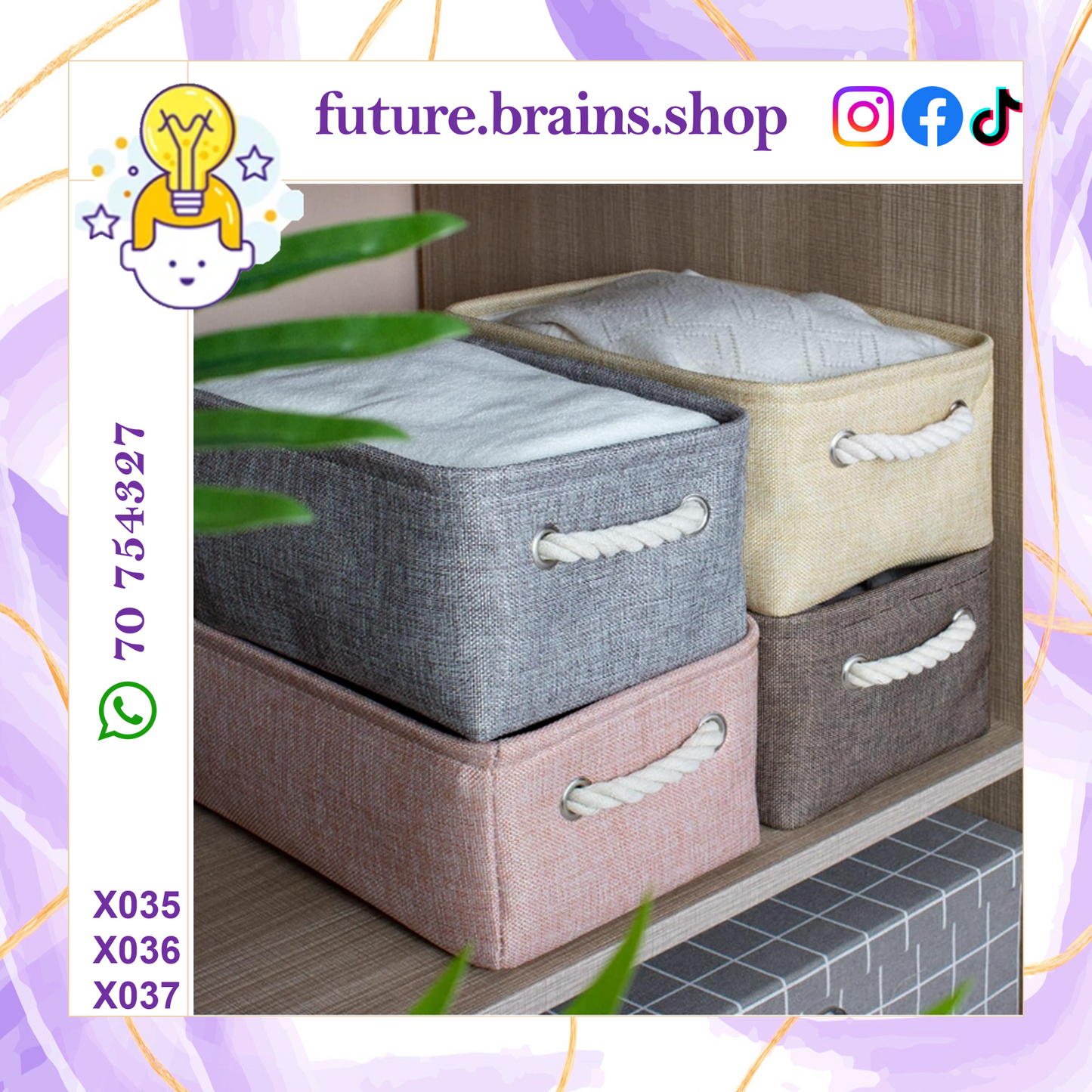 3 sizes storage baskets