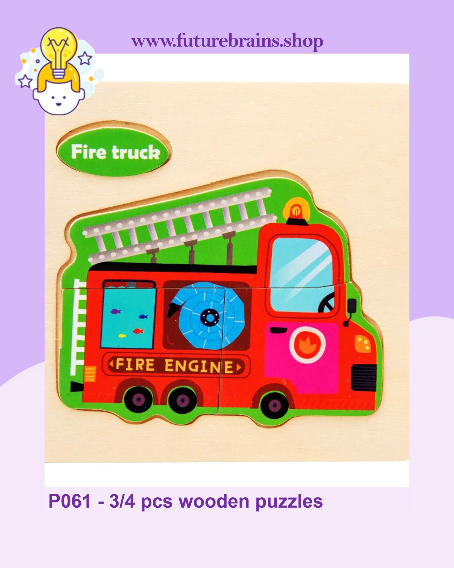 P061 - 3/4 pcs wooden puzzles (6 puzzles for 3 $)