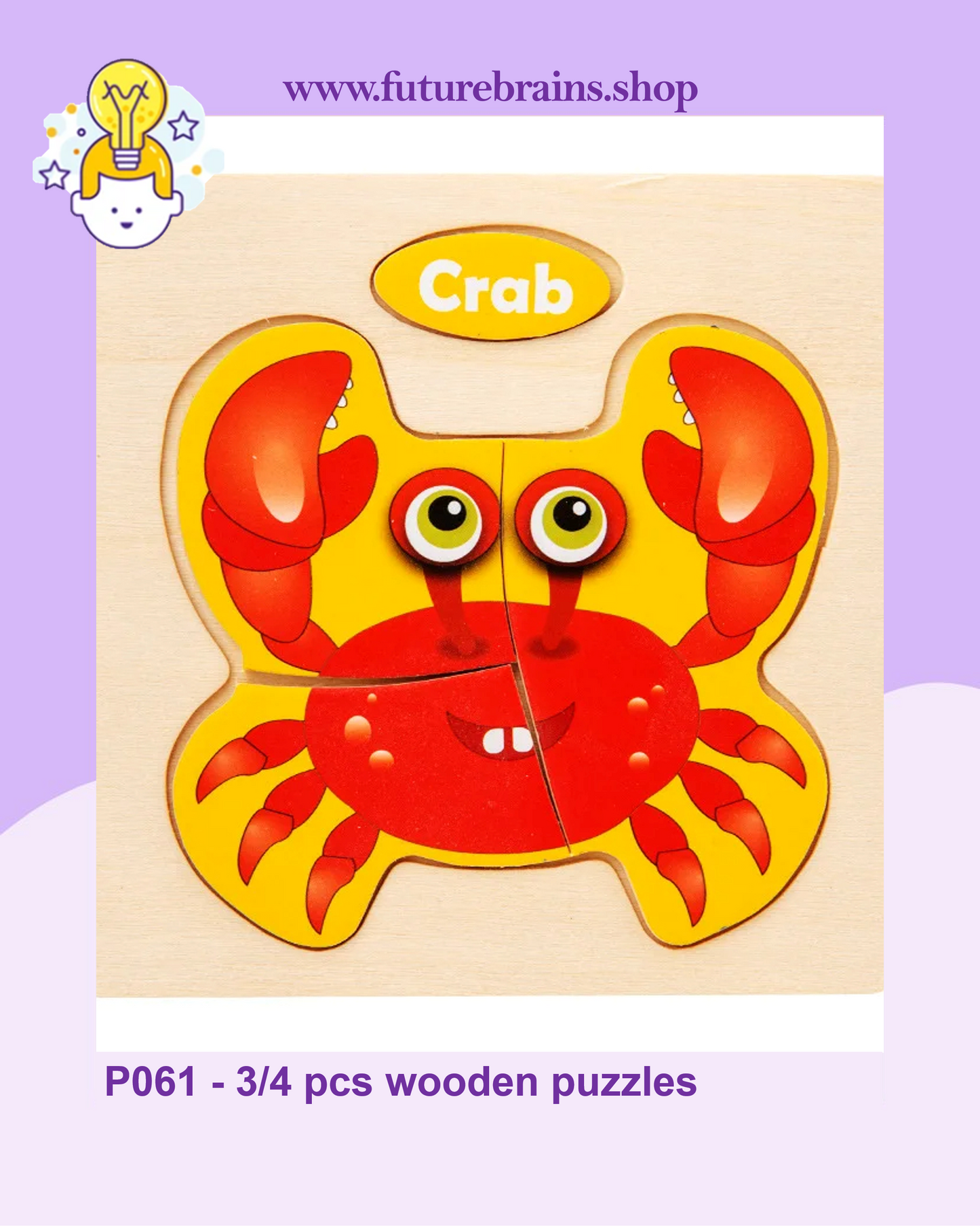 P061 - 3/4 pcs wooden puzzles (6 puzzles for 3 $)