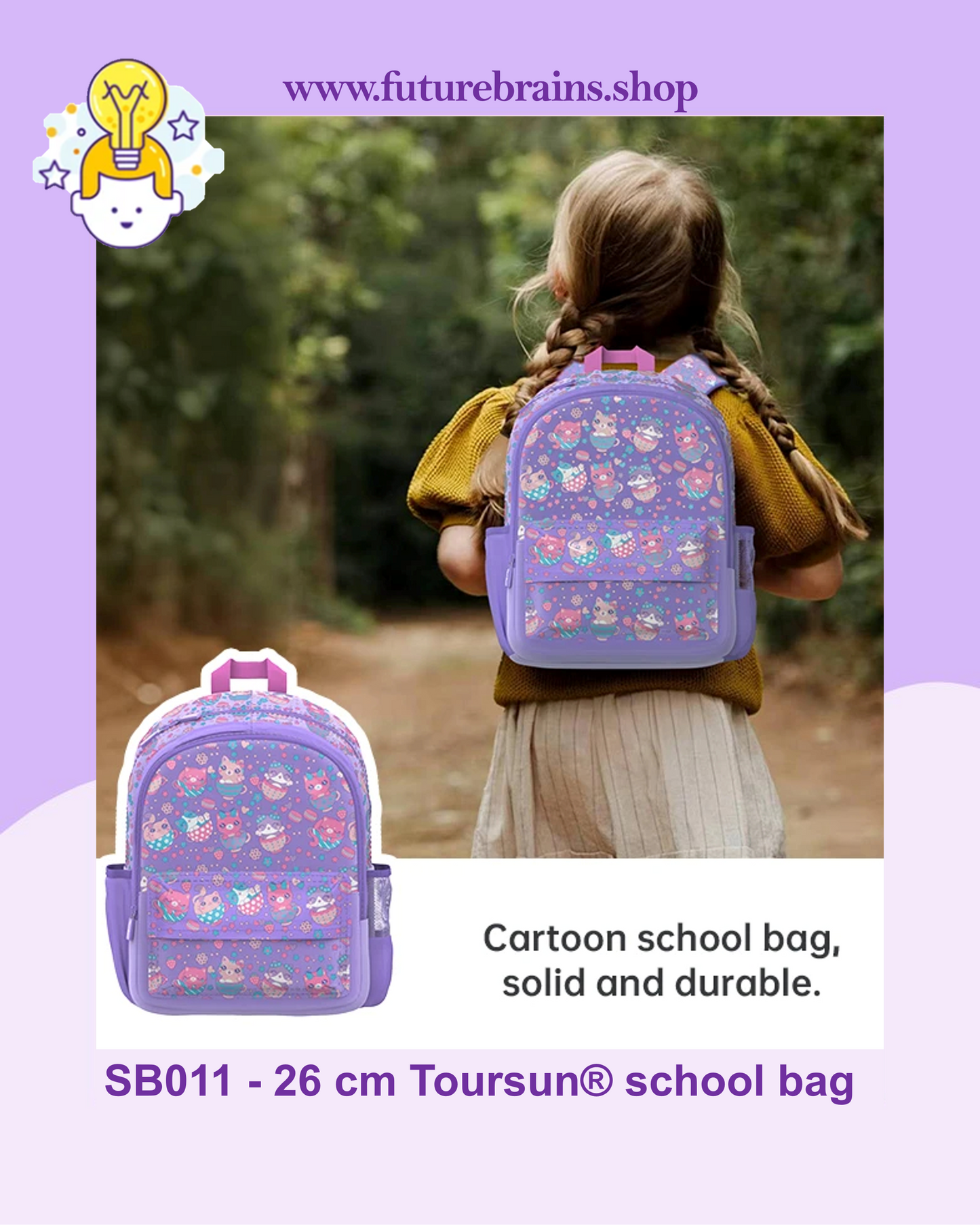 SB011 - 26 cm Toursun® school bag cats design