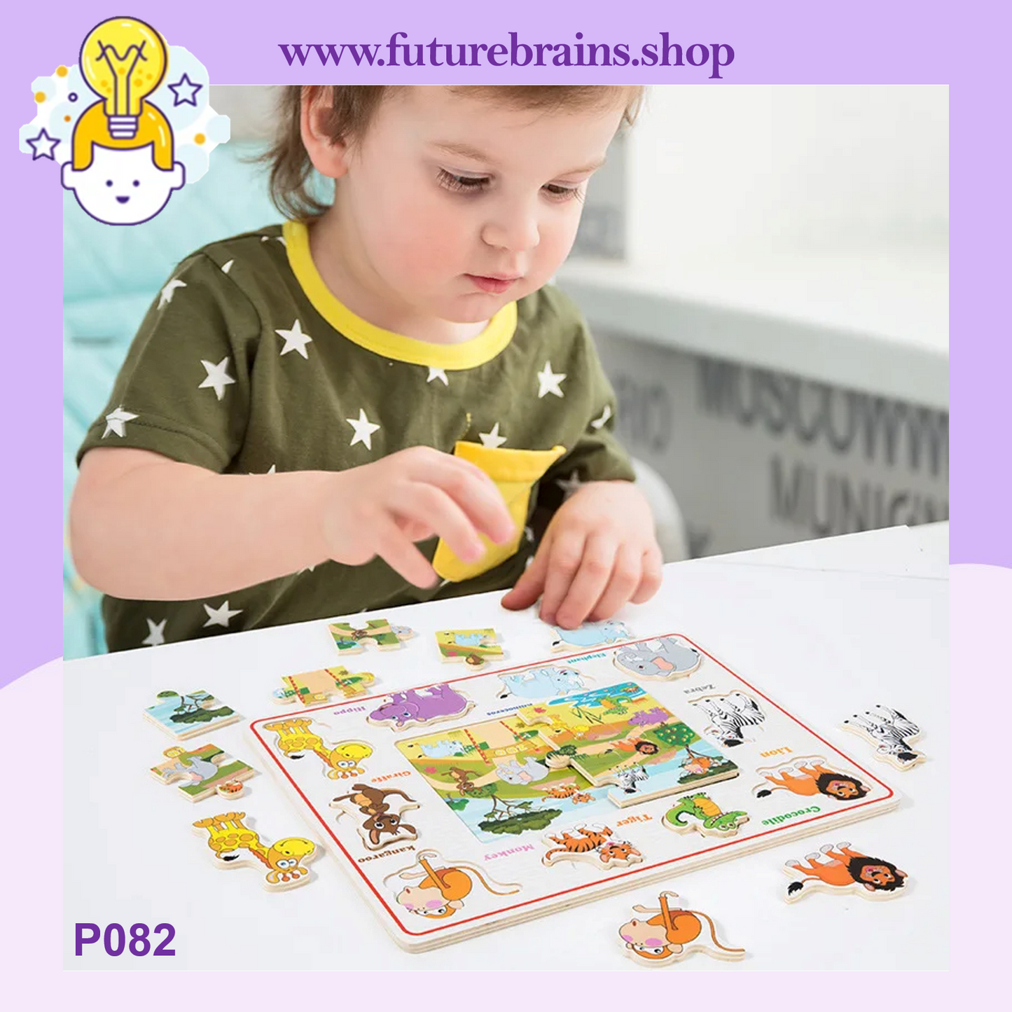 P082 - 2 in 1, wooden puzzle board