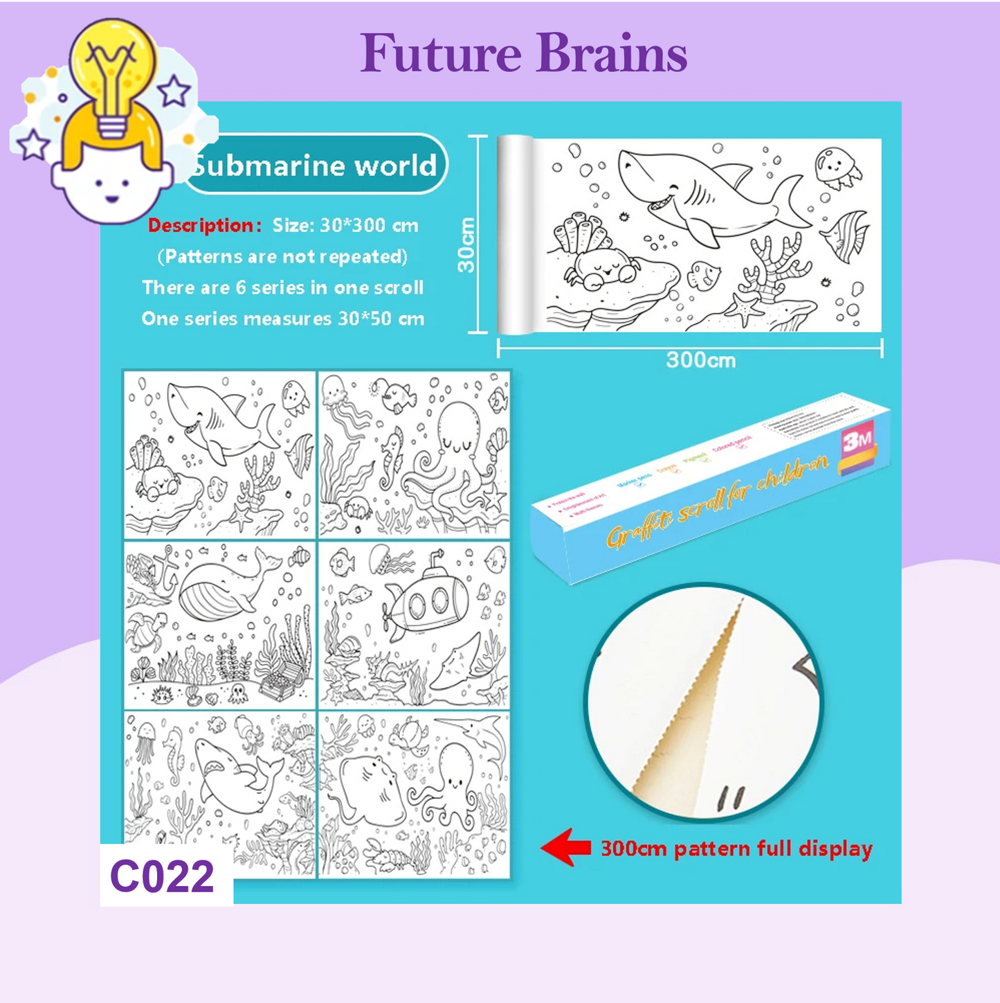 C022 - 3 m children graffiti scroll