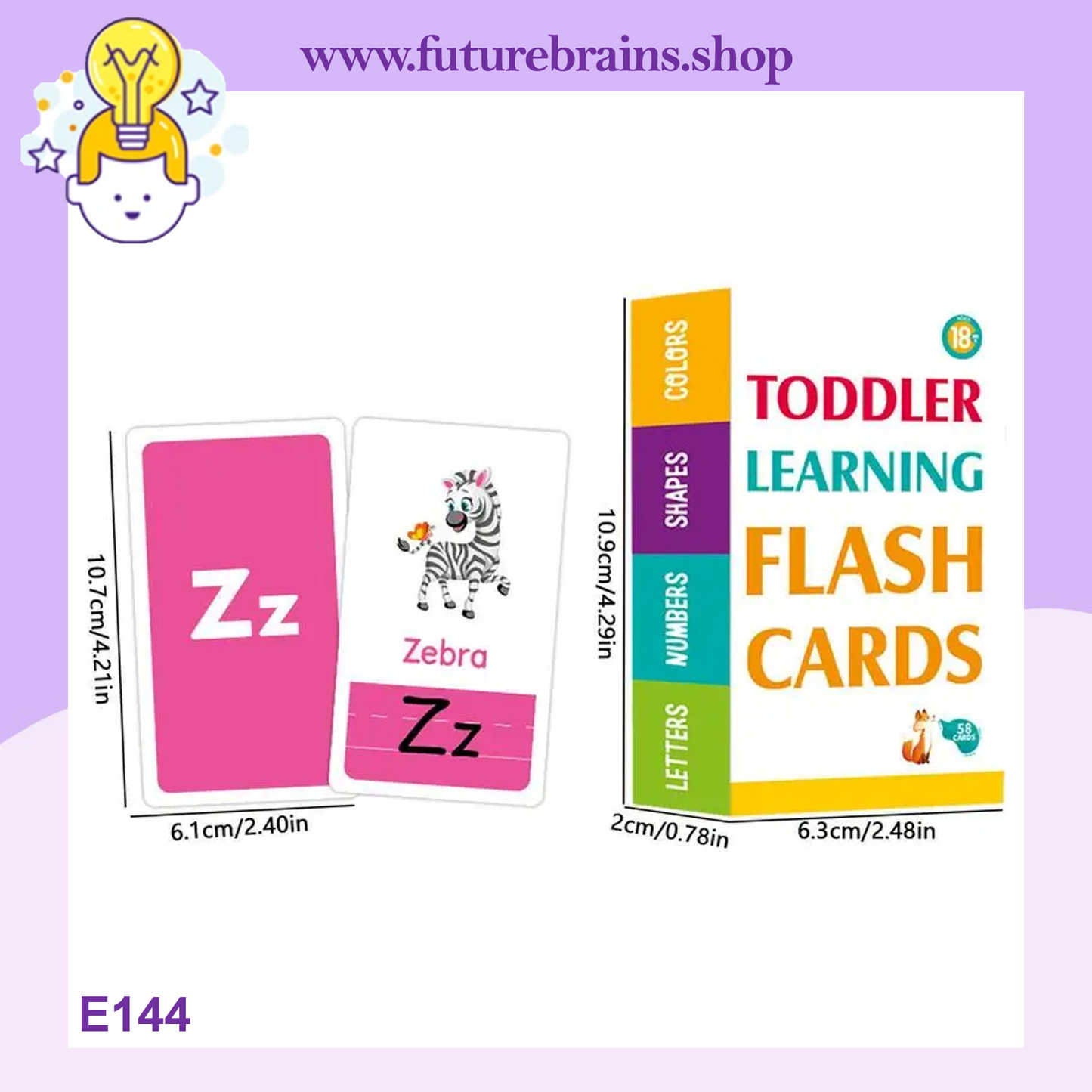 E144 - Toddler learning flash cards (yellow box)