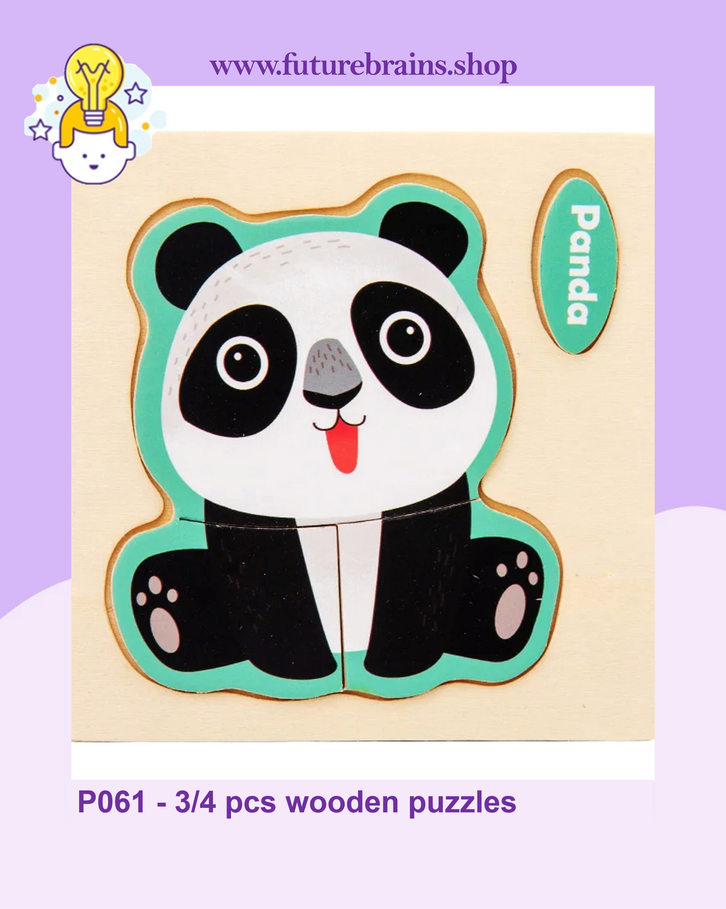 P061 - 3/4 pcs wooden puzzles (6 puzzles for 3 $)