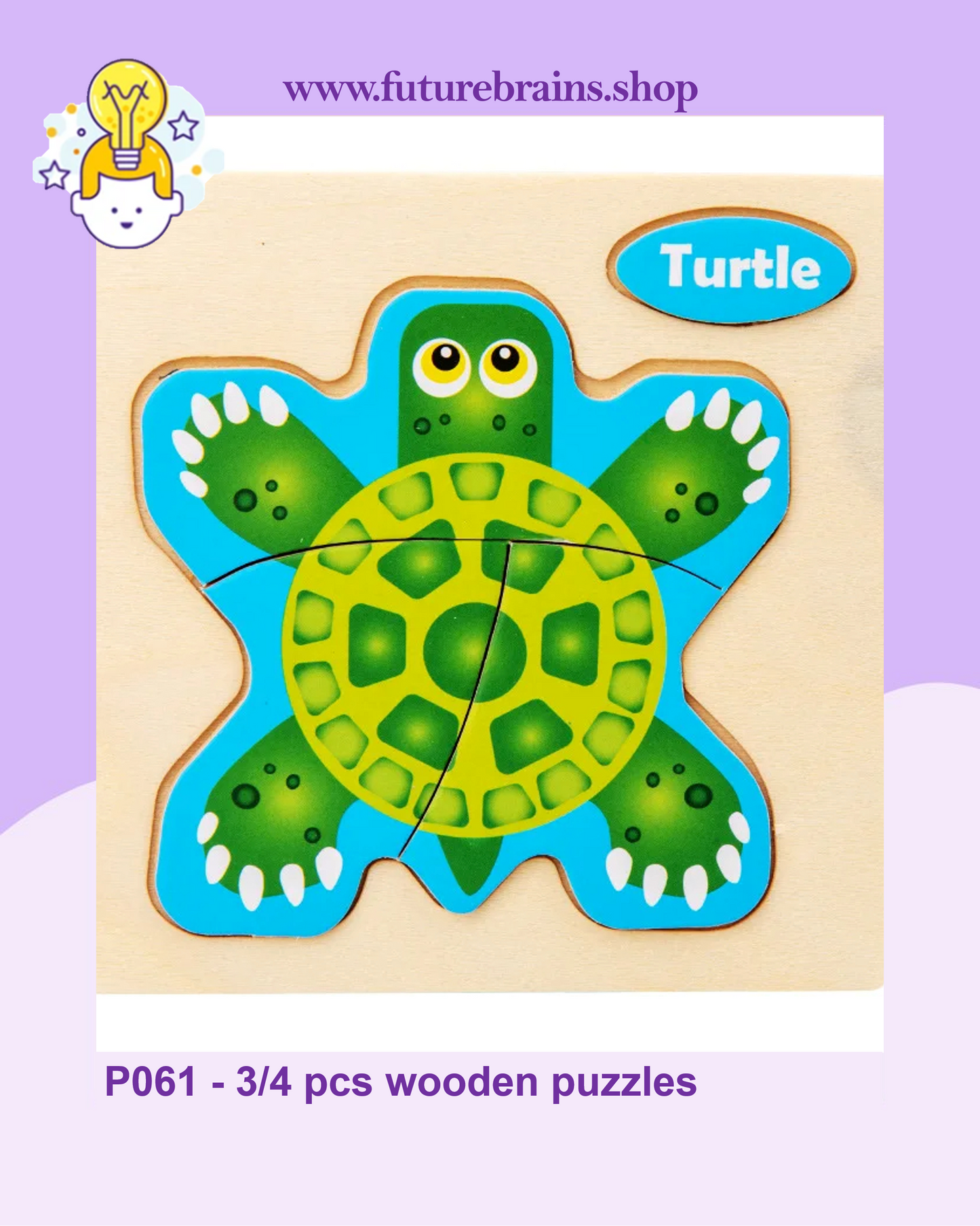 P061 - 3/4 pcs wooden puzzles (6 puzzles for 3 $)