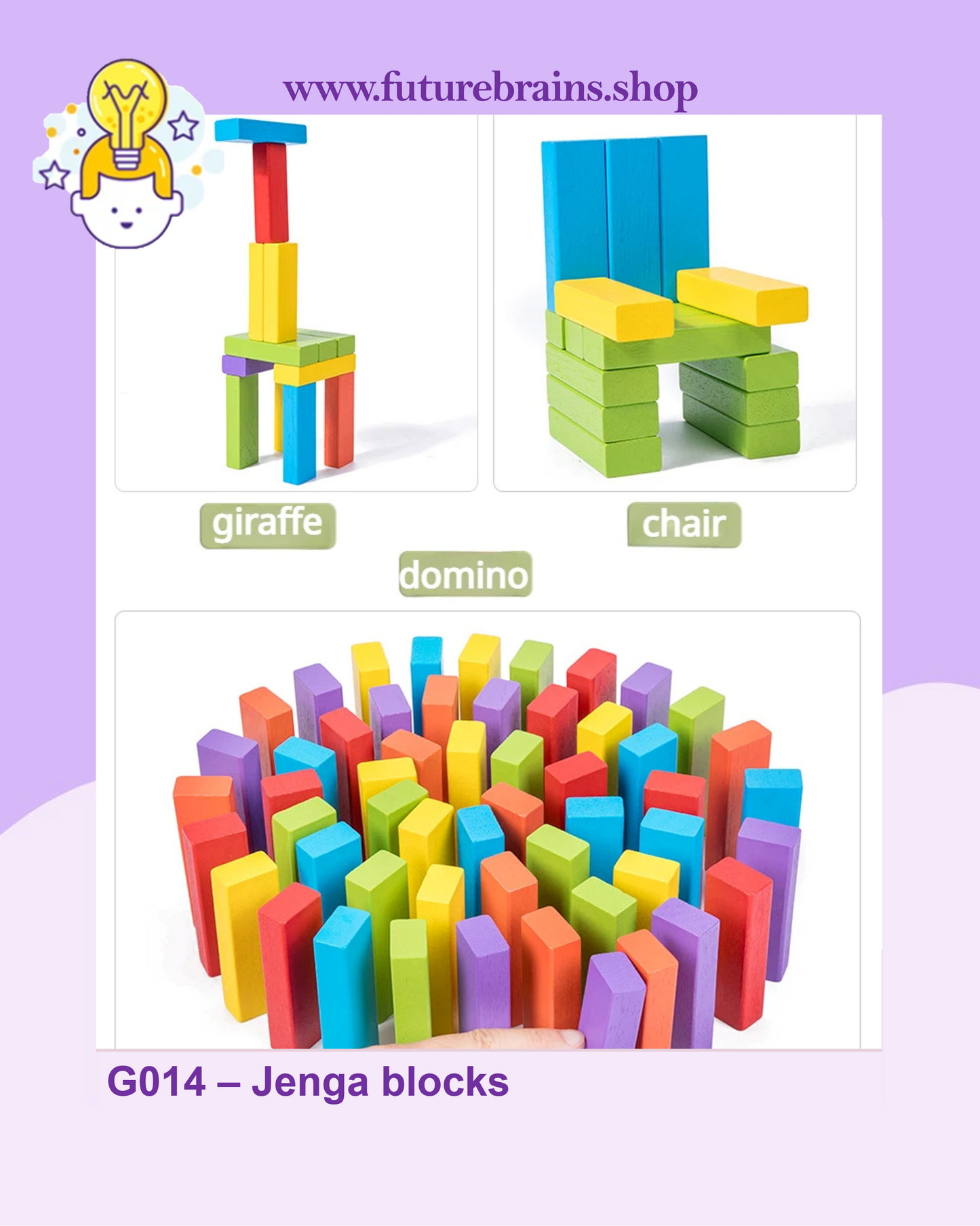 G014 - Colored Jenga blocks 48 pcs