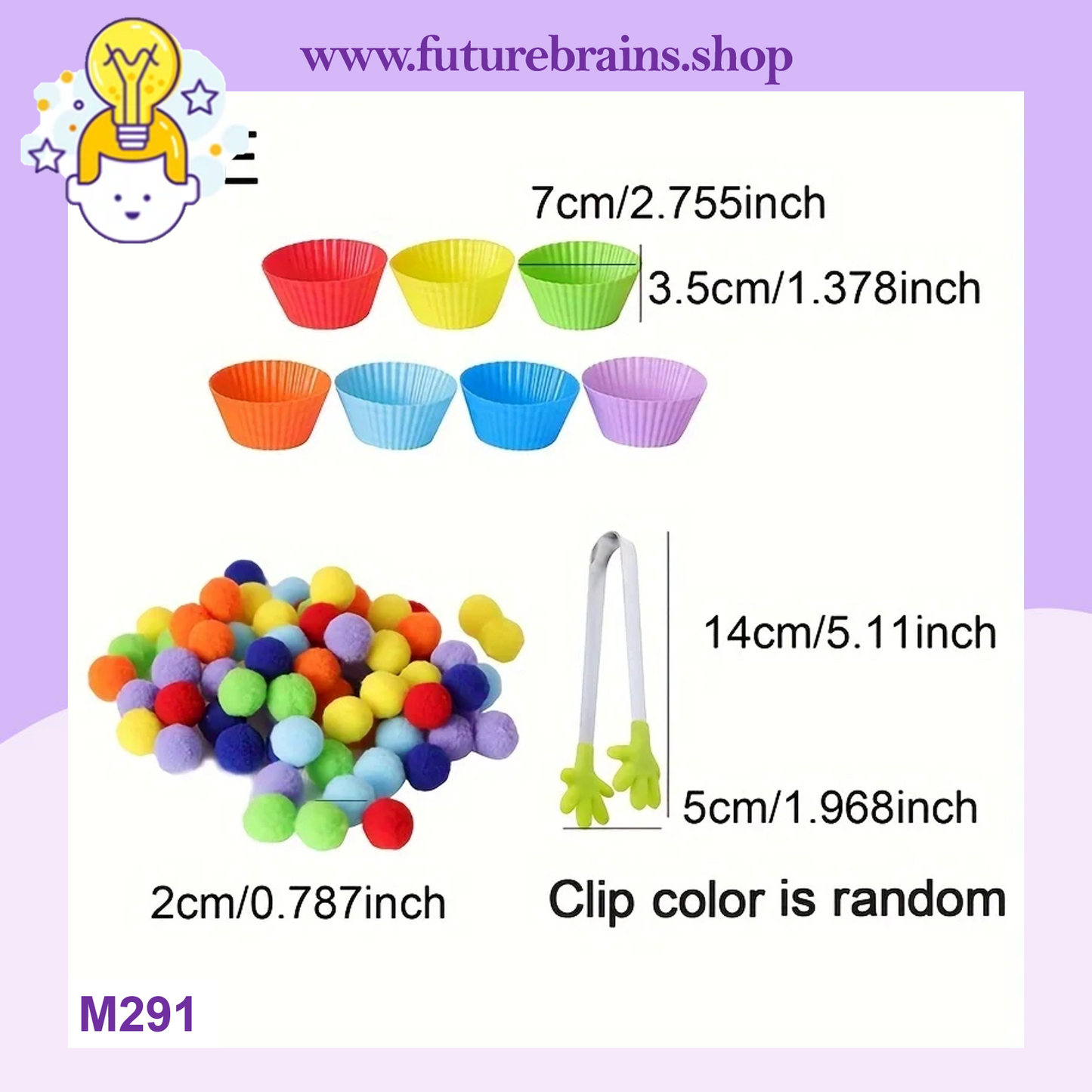 M291 - Pom pom color sorting cups