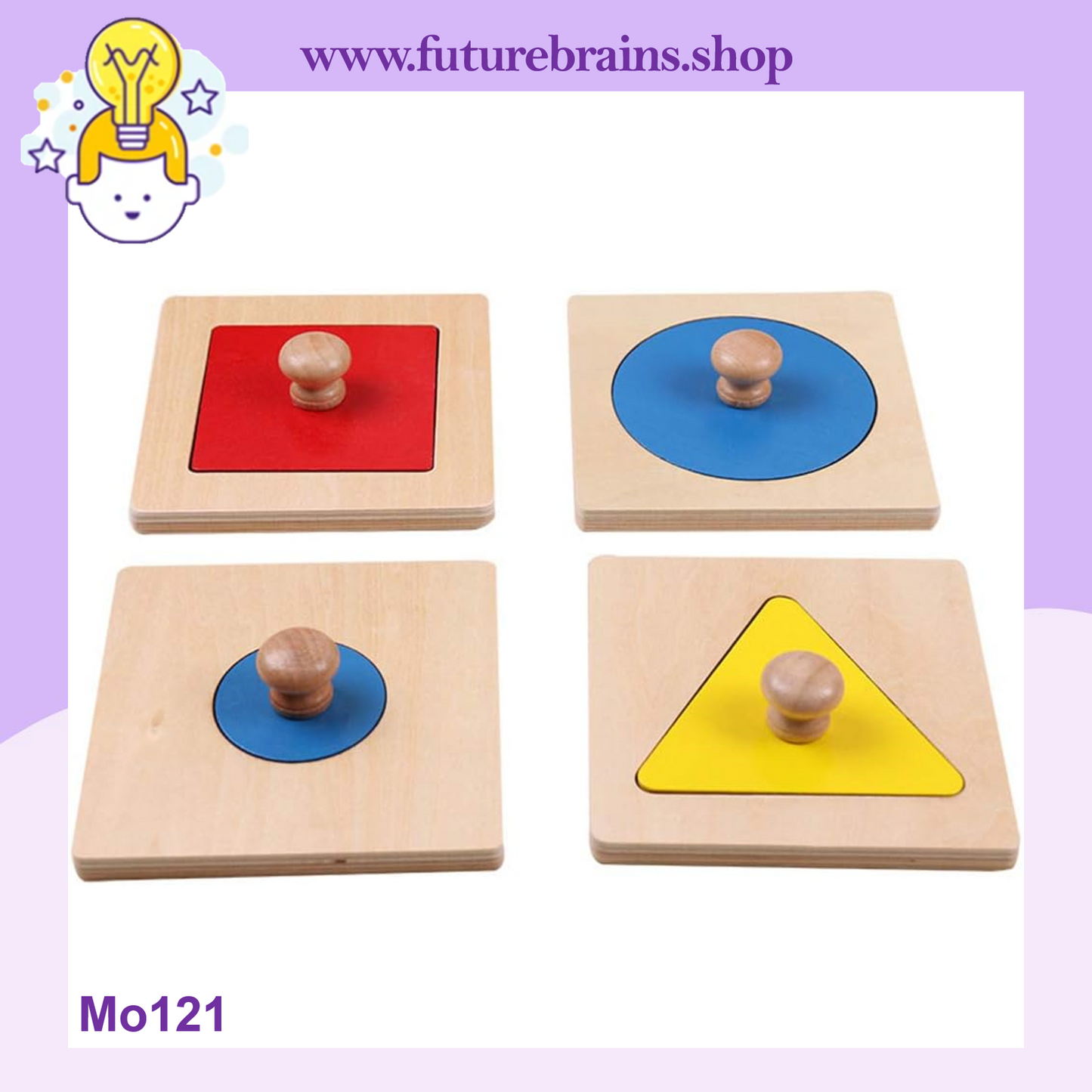 Mo121 - Montessori single-shape puzzles set of 4